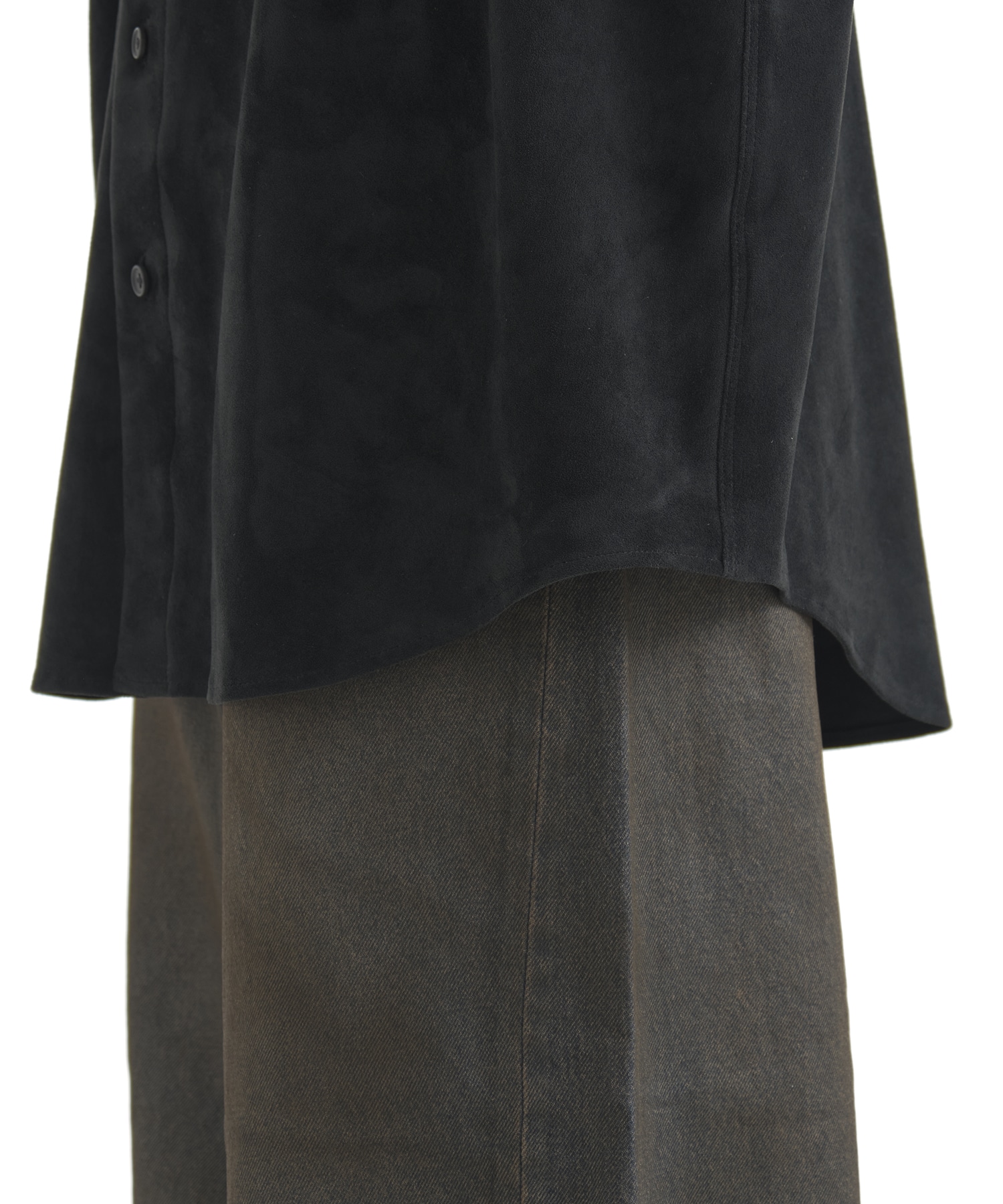 FEATHER SUEDE ロングスリーブシャツ