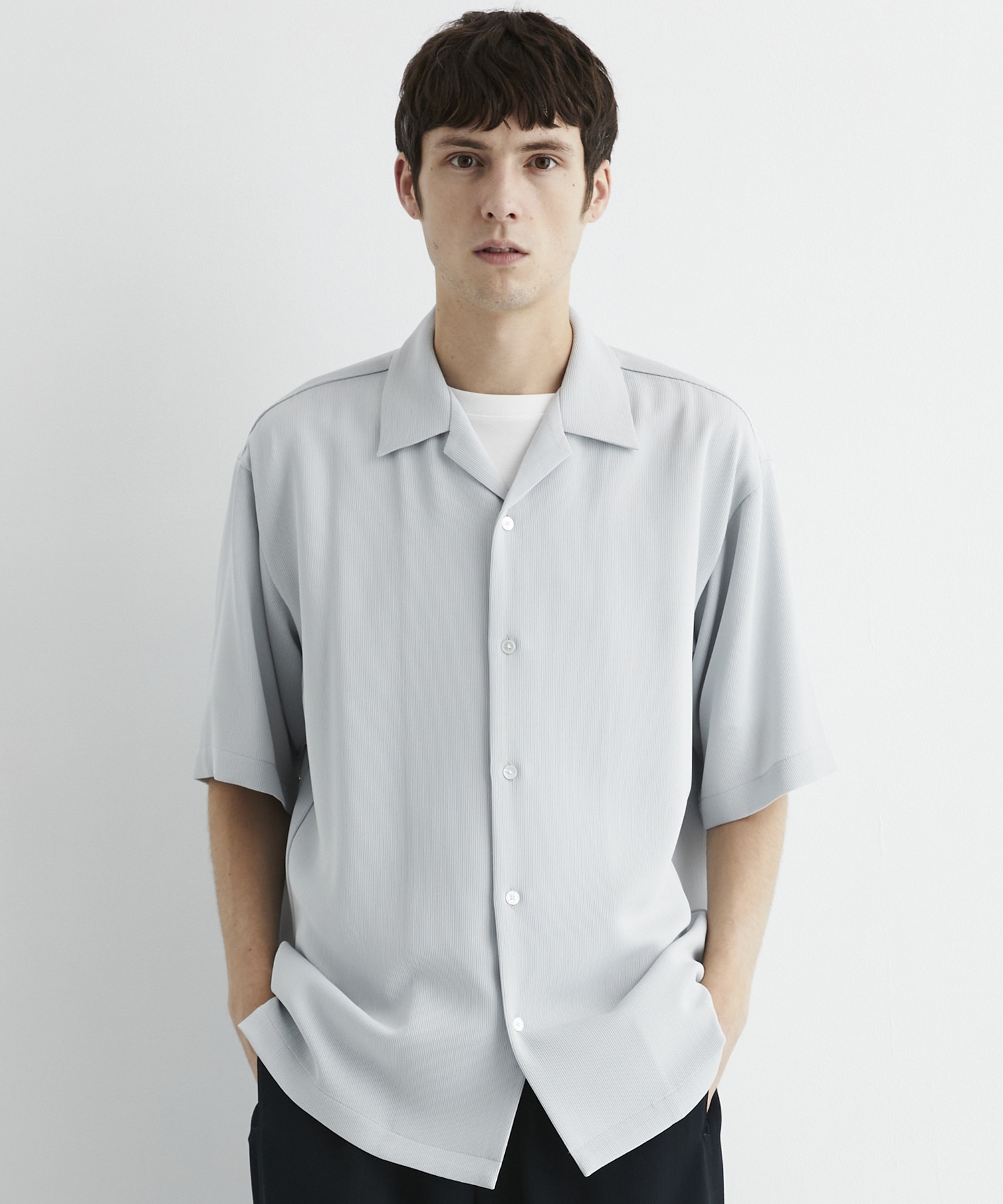 COLD DRY PLEATS オープンカラーシャツ