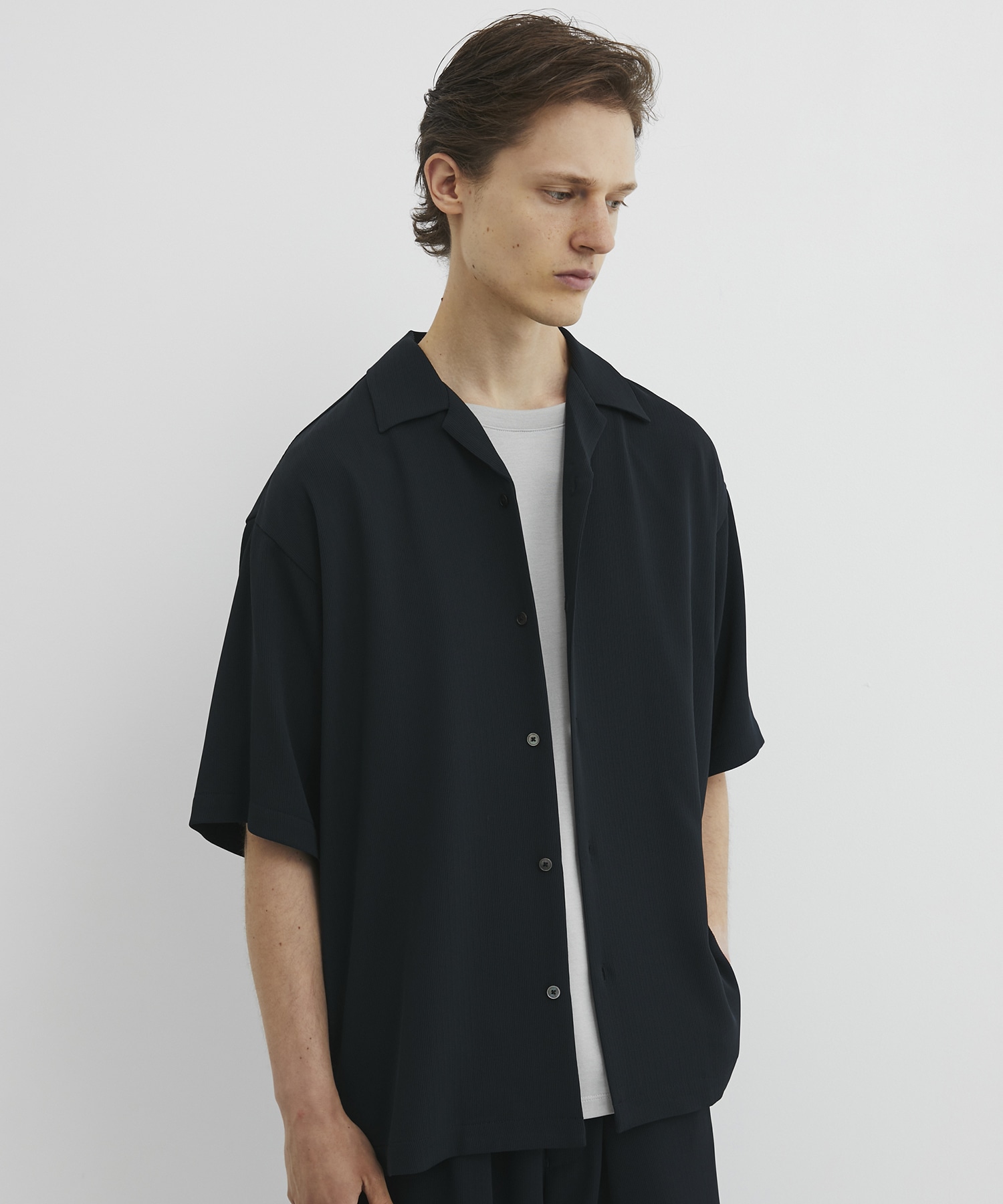 COLD DRY PLEATS オープンカラーシャツ