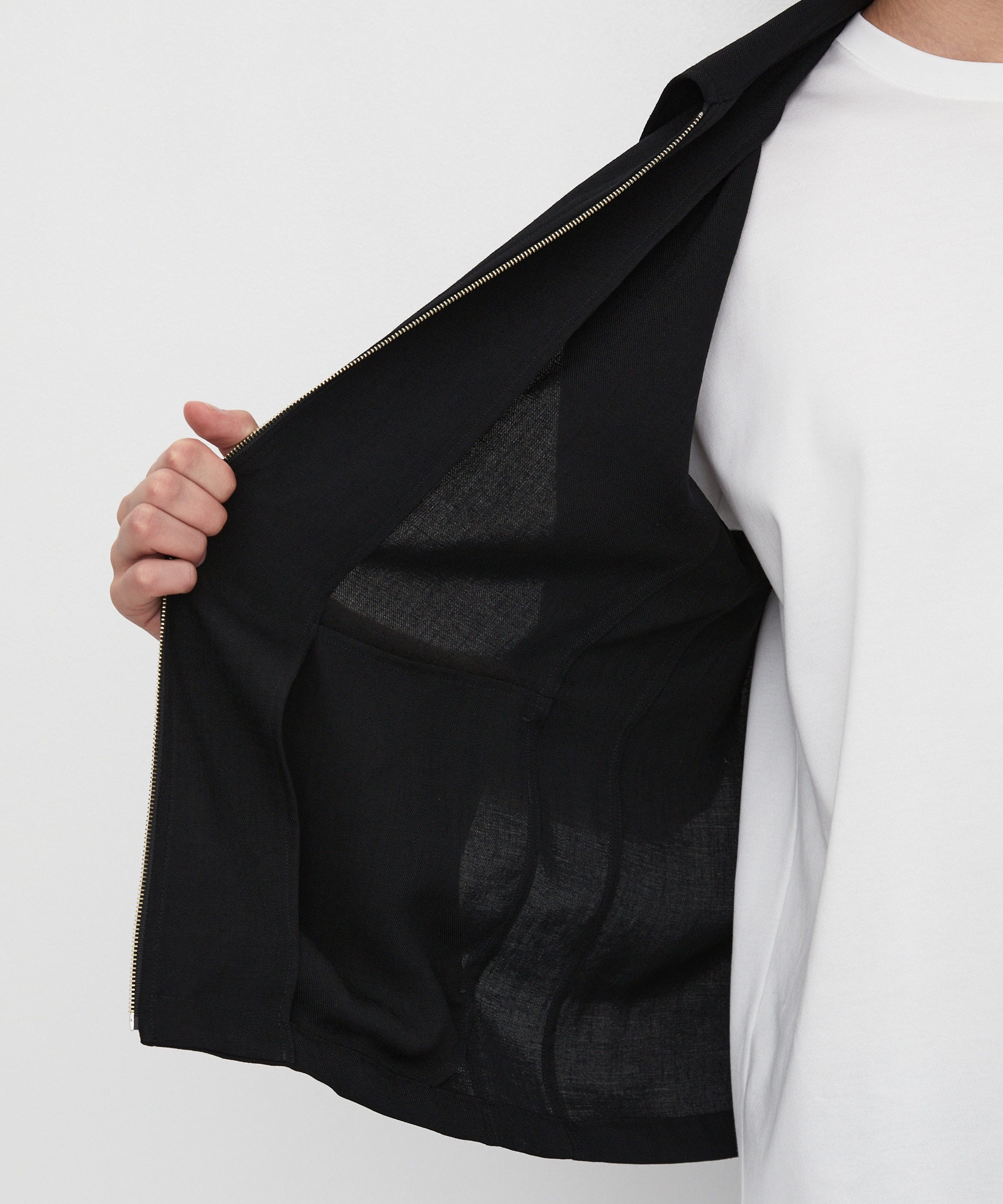 MODERN SILK LINEN ショートスリーブブルゾン