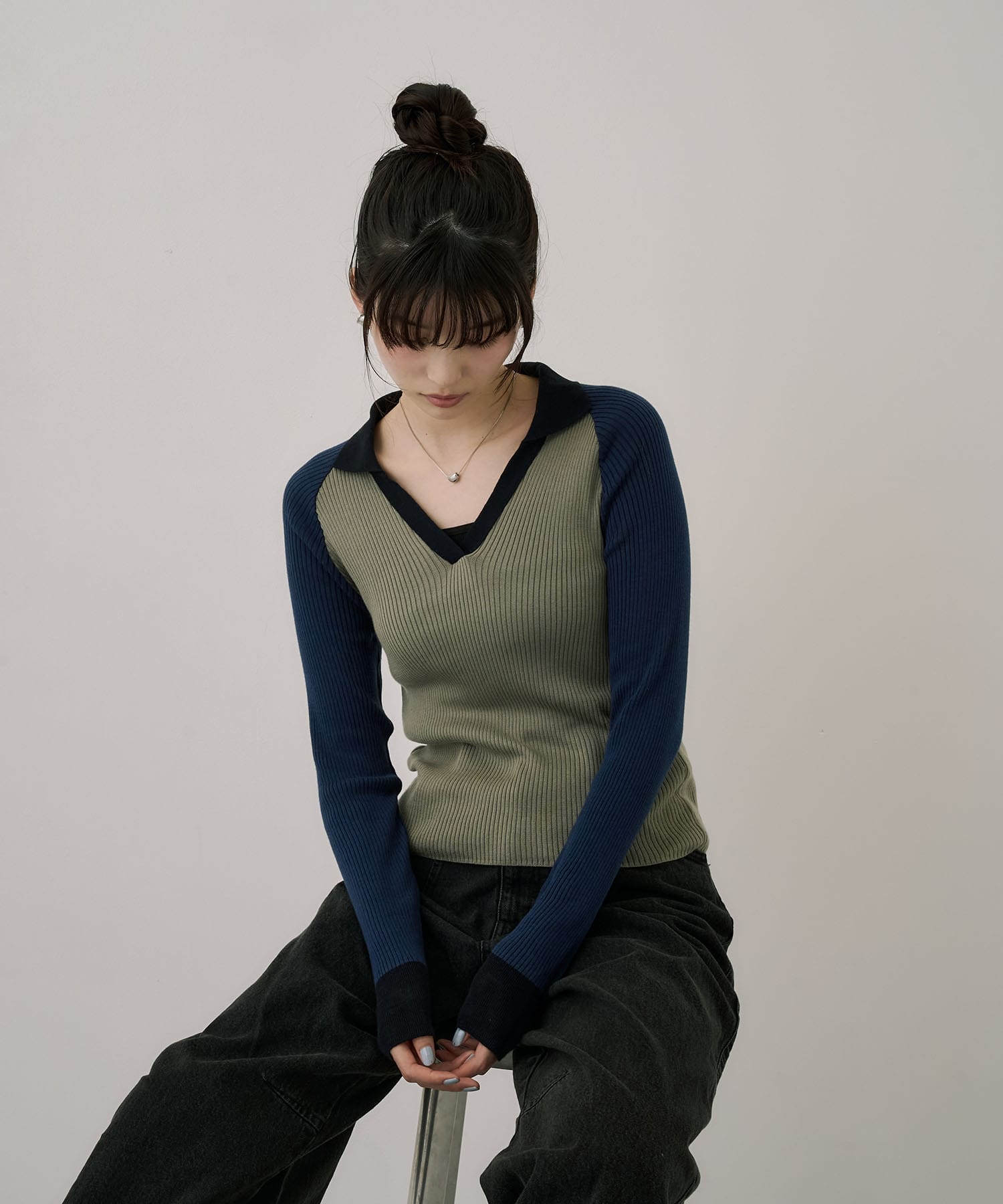 キュプラコットンニットポロ