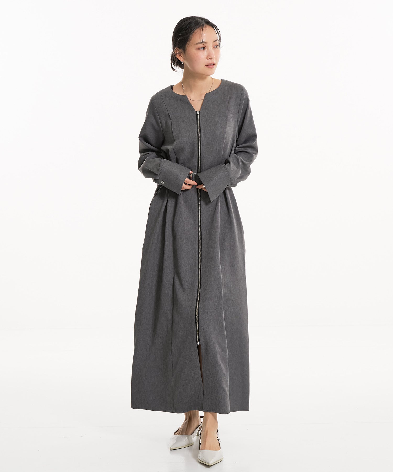 ポケットベストSETジッパーワンピース
