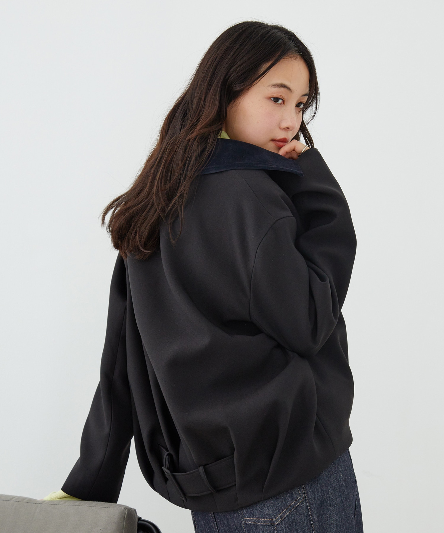 バックベルトタックブルゾン