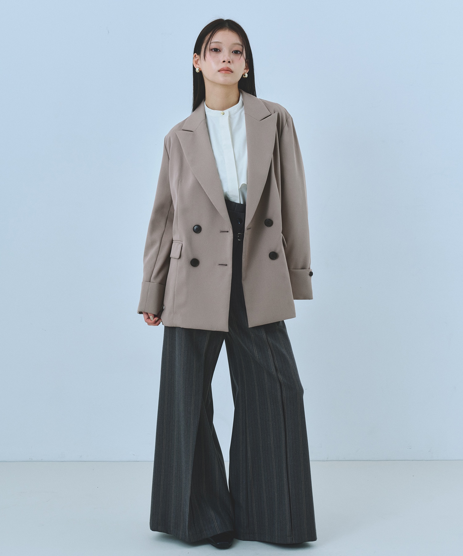 バックベルトレイヤードジャケット