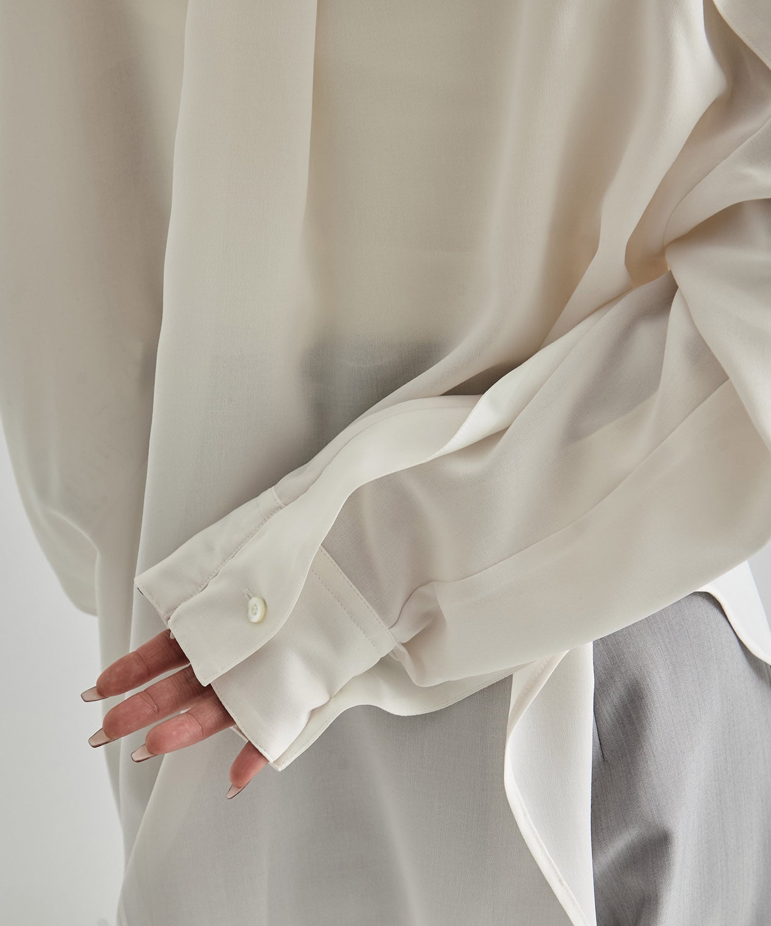 Cape Detail Sheer Over Shirt