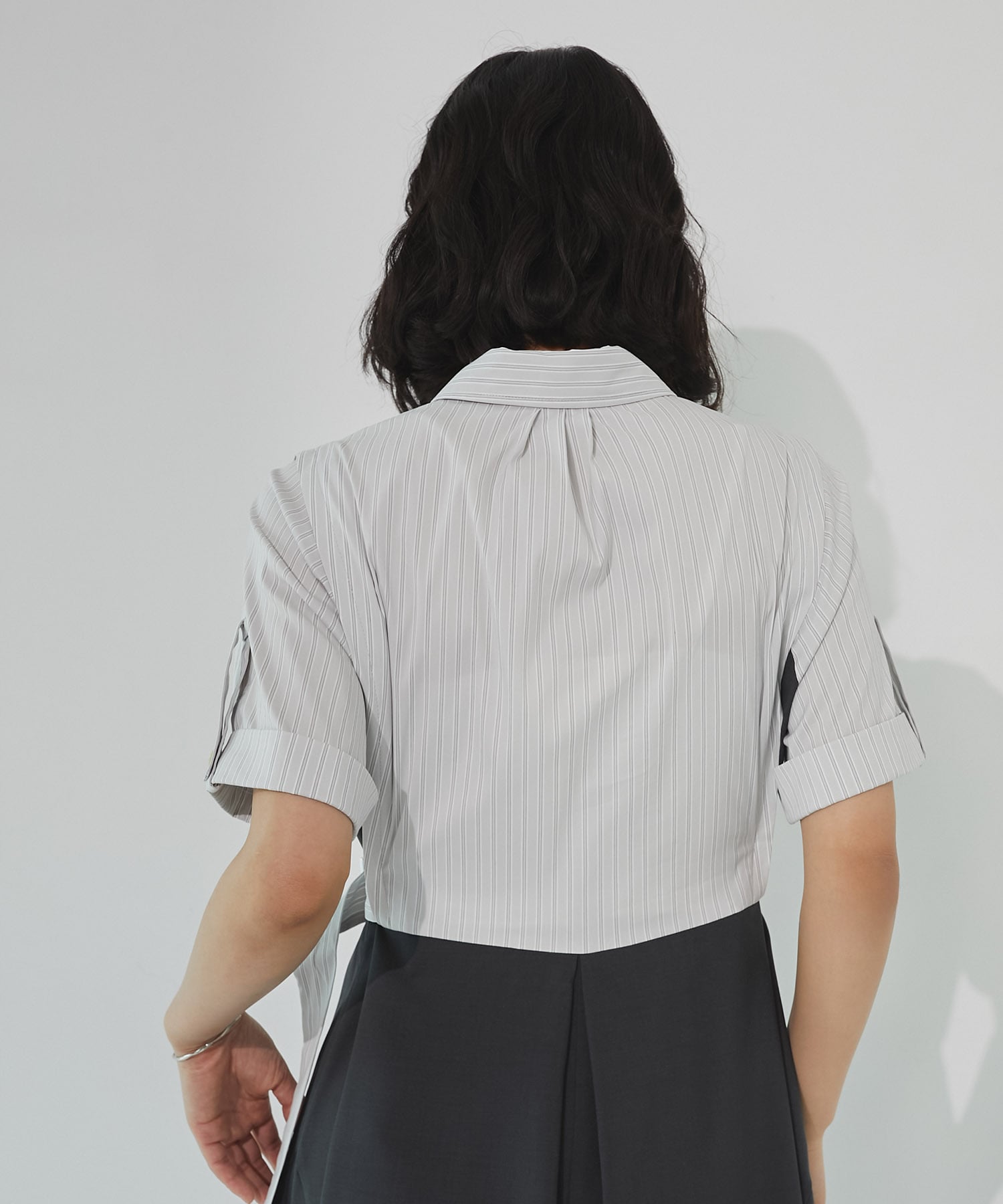 サイドベルトシャツワンピース