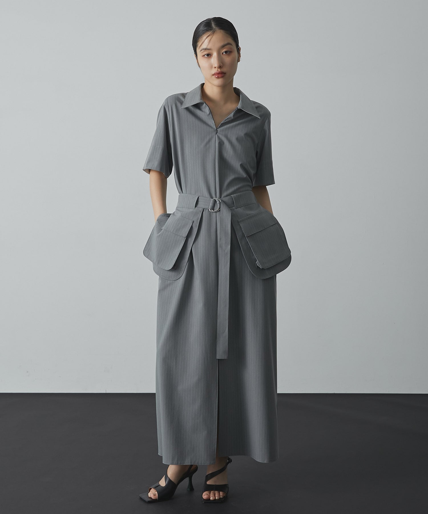 Cargo Belted Shirt Dress