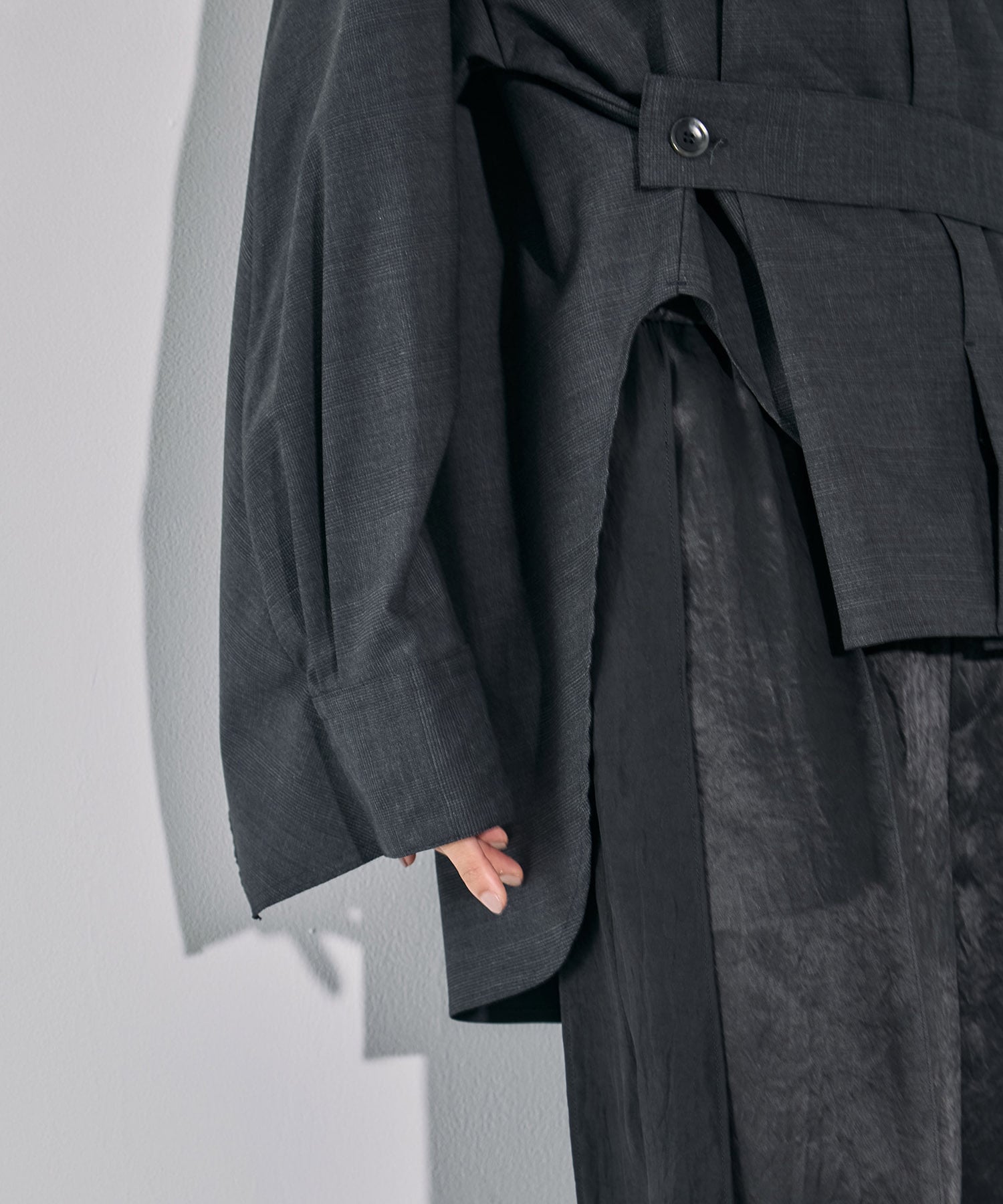 Belted Cape Detail Shirt