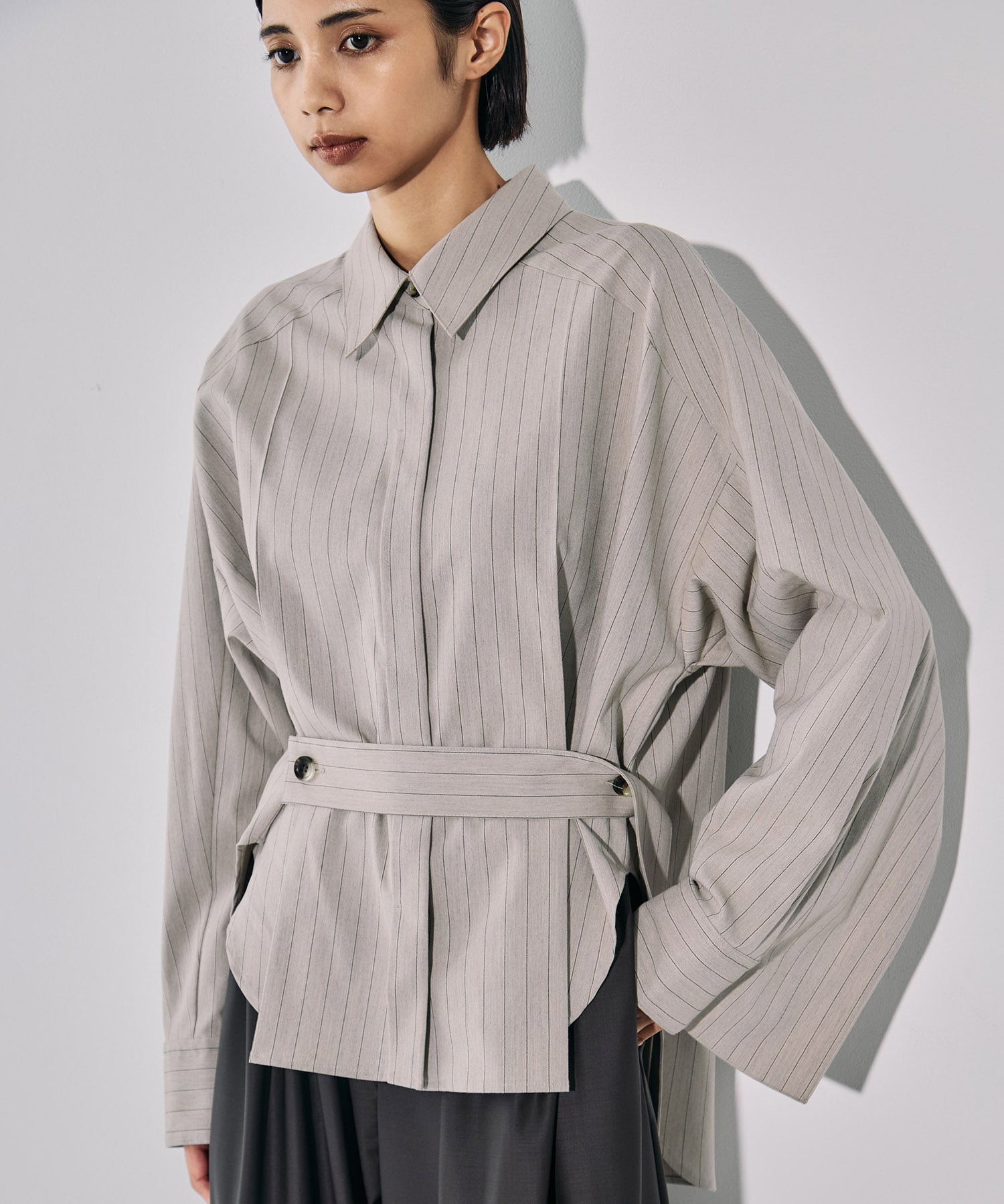 Belted Cape Detail Shirt