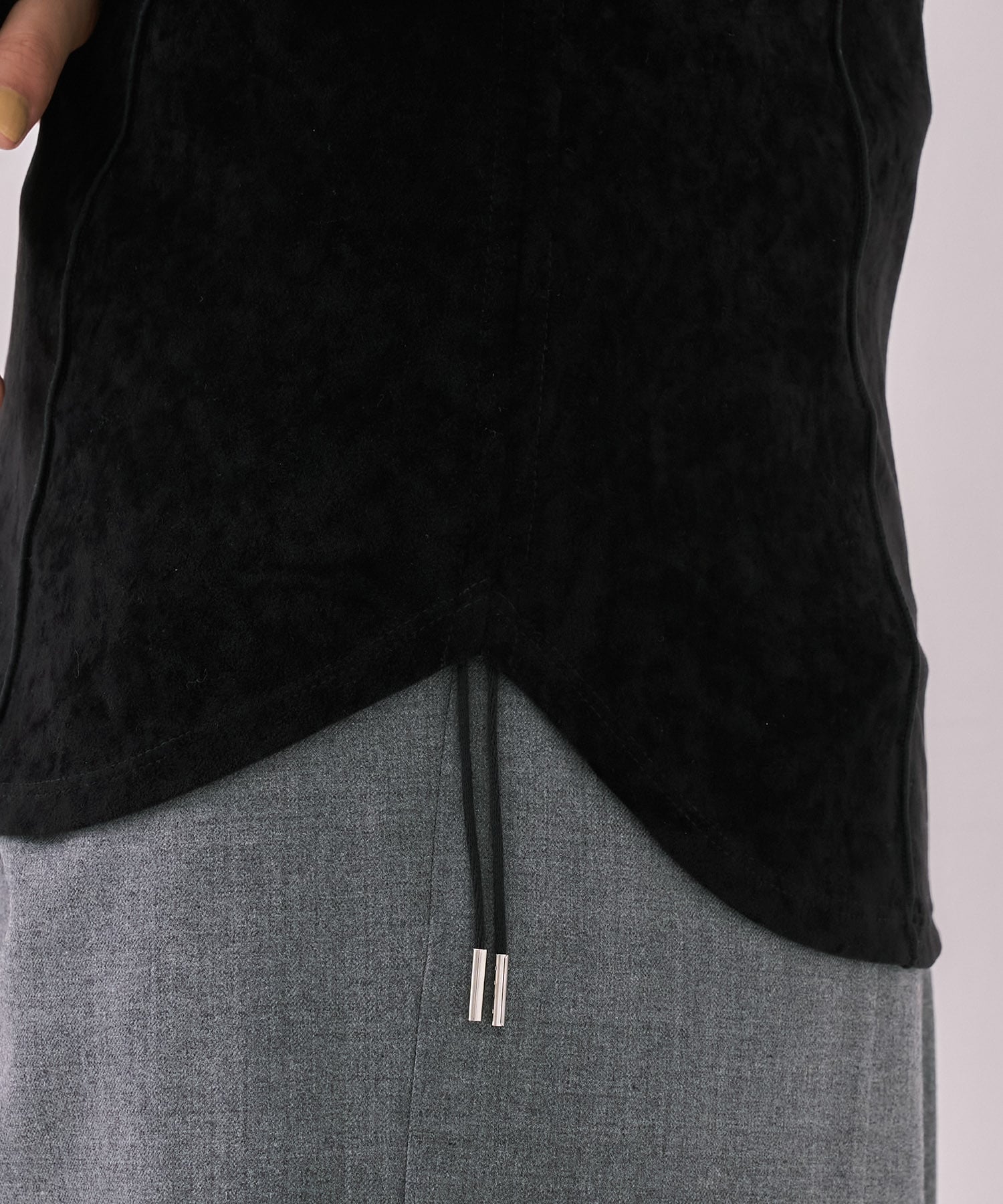 トリアセテートベロアプルオーバー