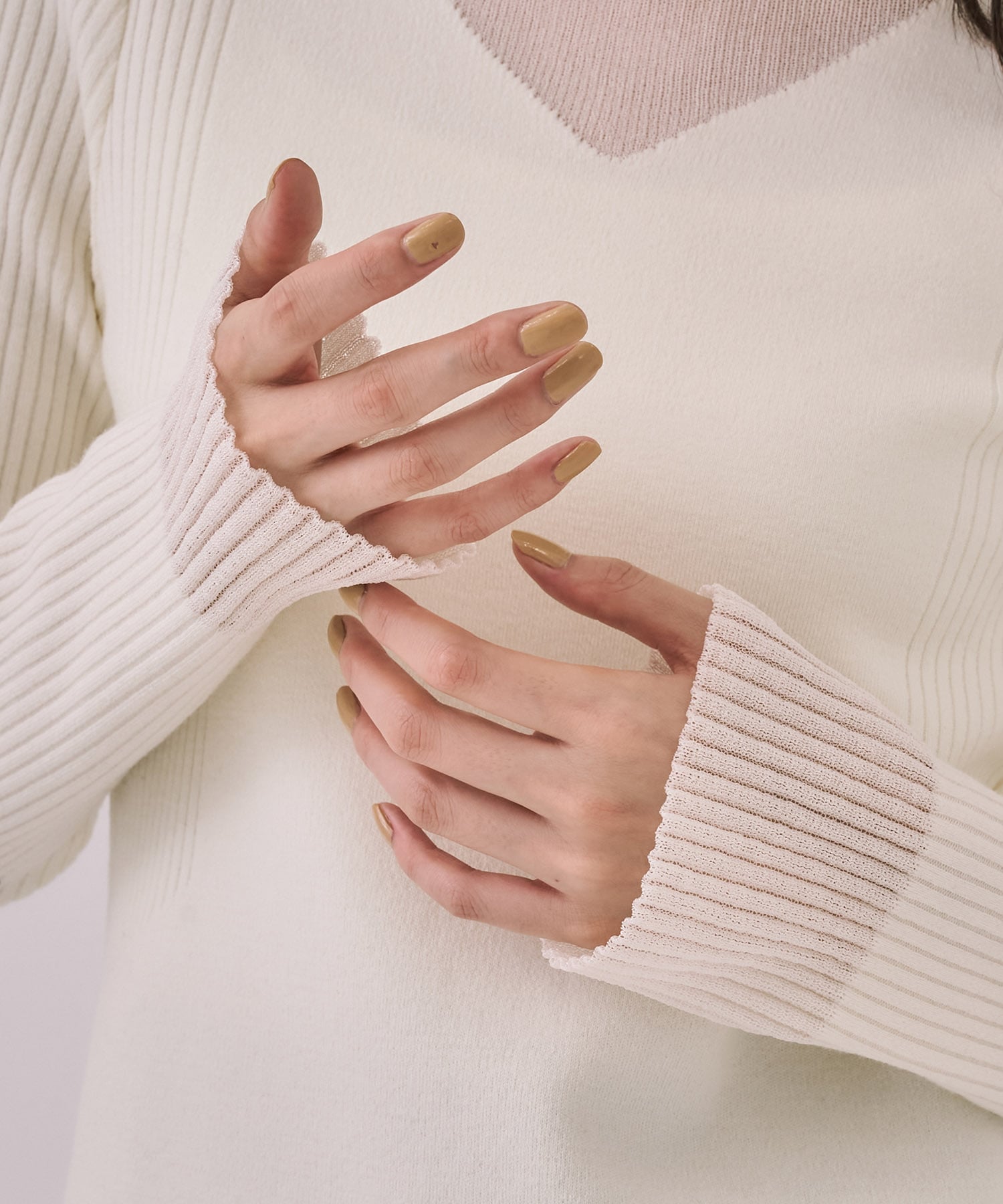 クリアコンビVネックニットプルオーバー