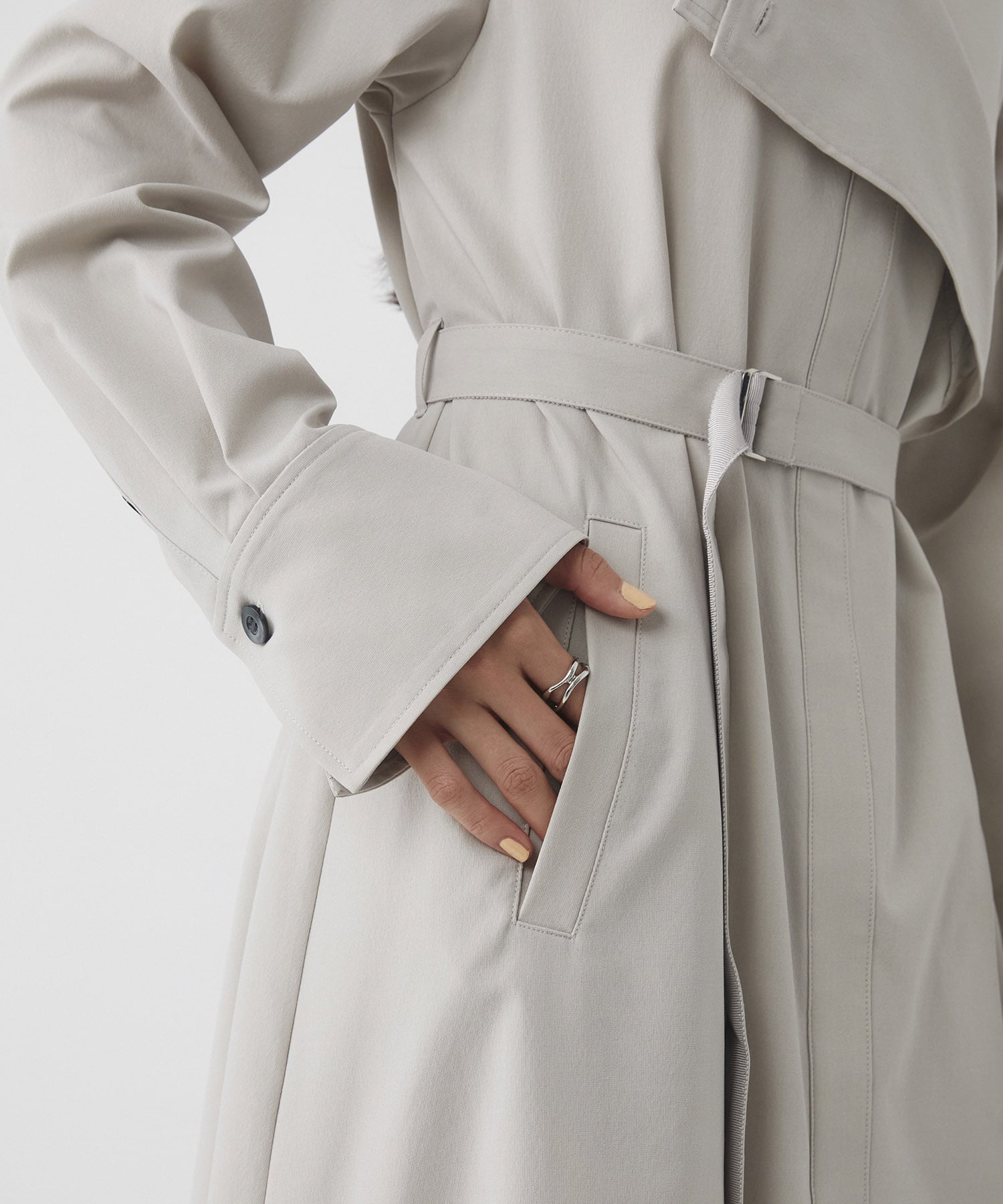 スタンドカラーラペルシャツワンピース