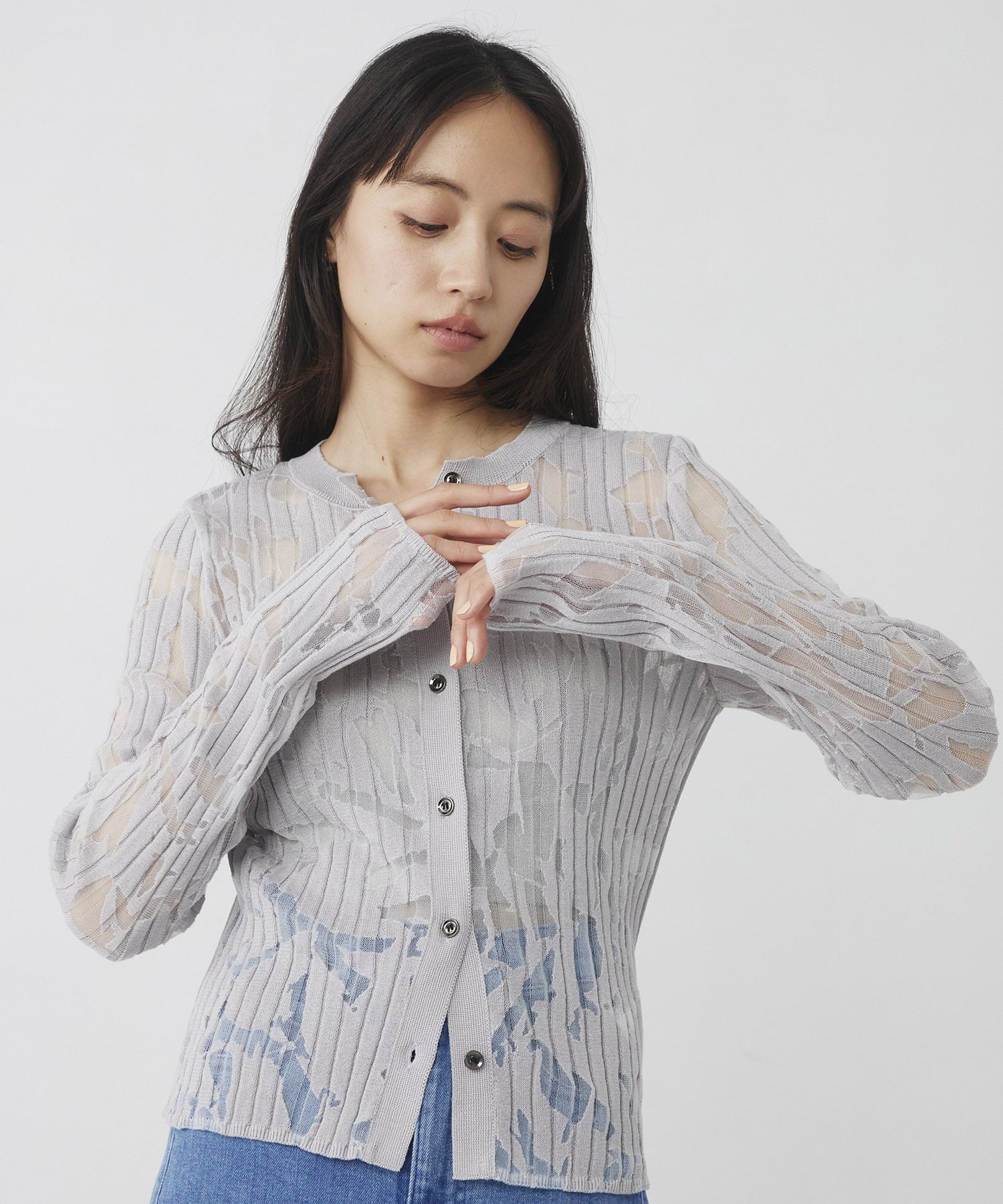 オパールニットカーデプルオーバー