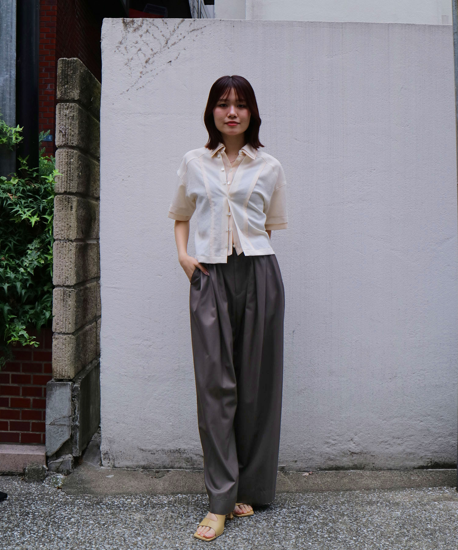 Super140s Summer Wool Relax Trousers