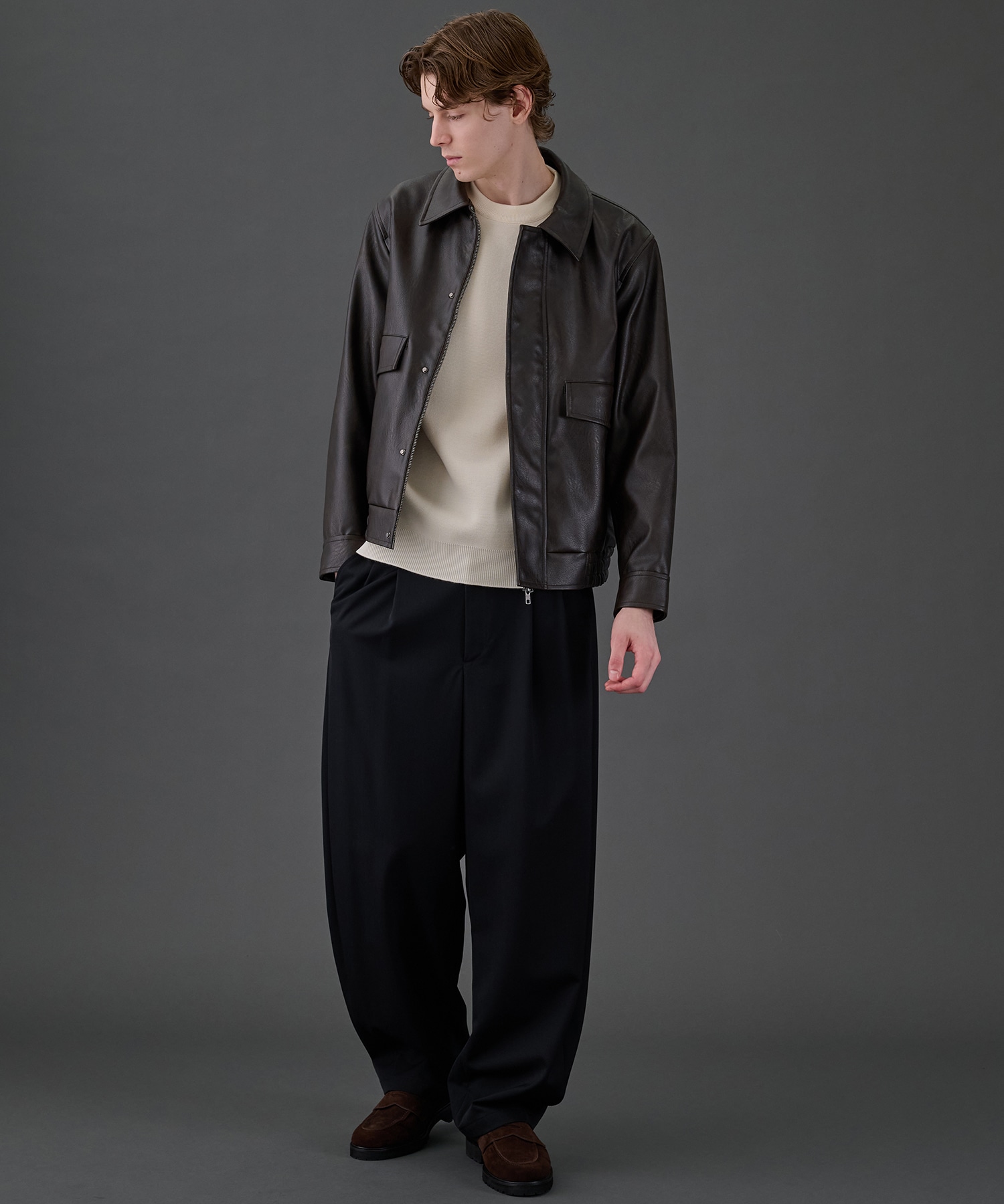 アウトラスト メリノウール クルーネックニット