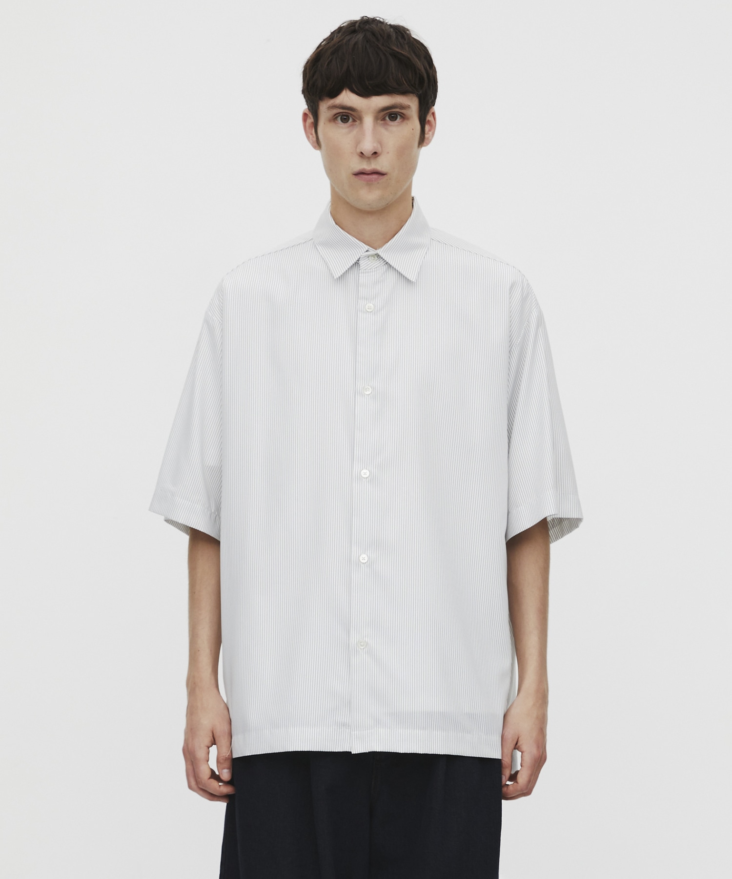 〈WEB限定〉DRY RAYON ストライプショートスリーブシャツ