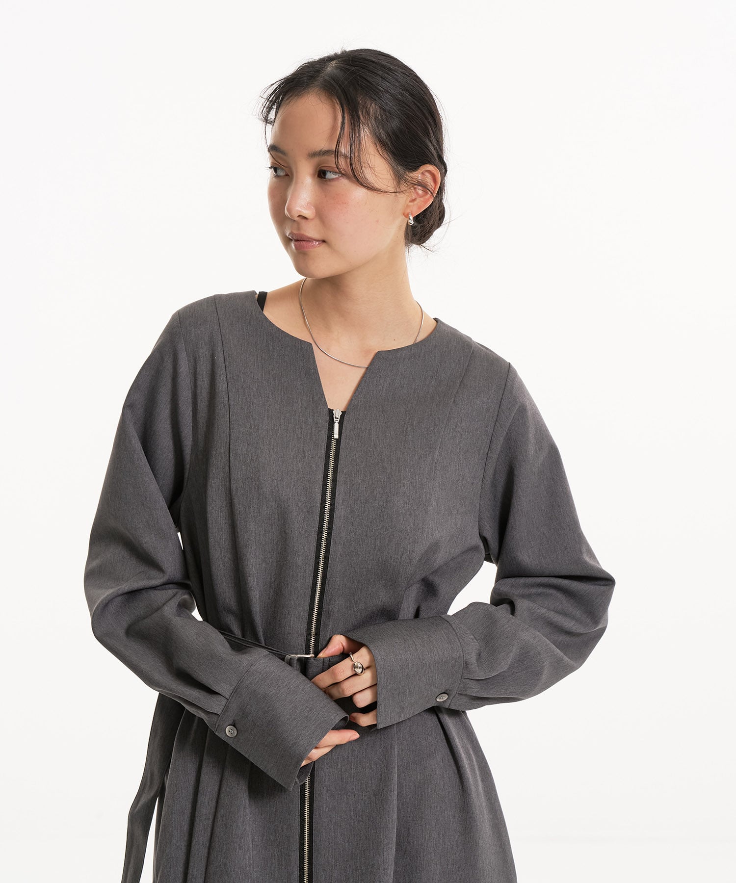 ポケットベストSETジッパーワンピース