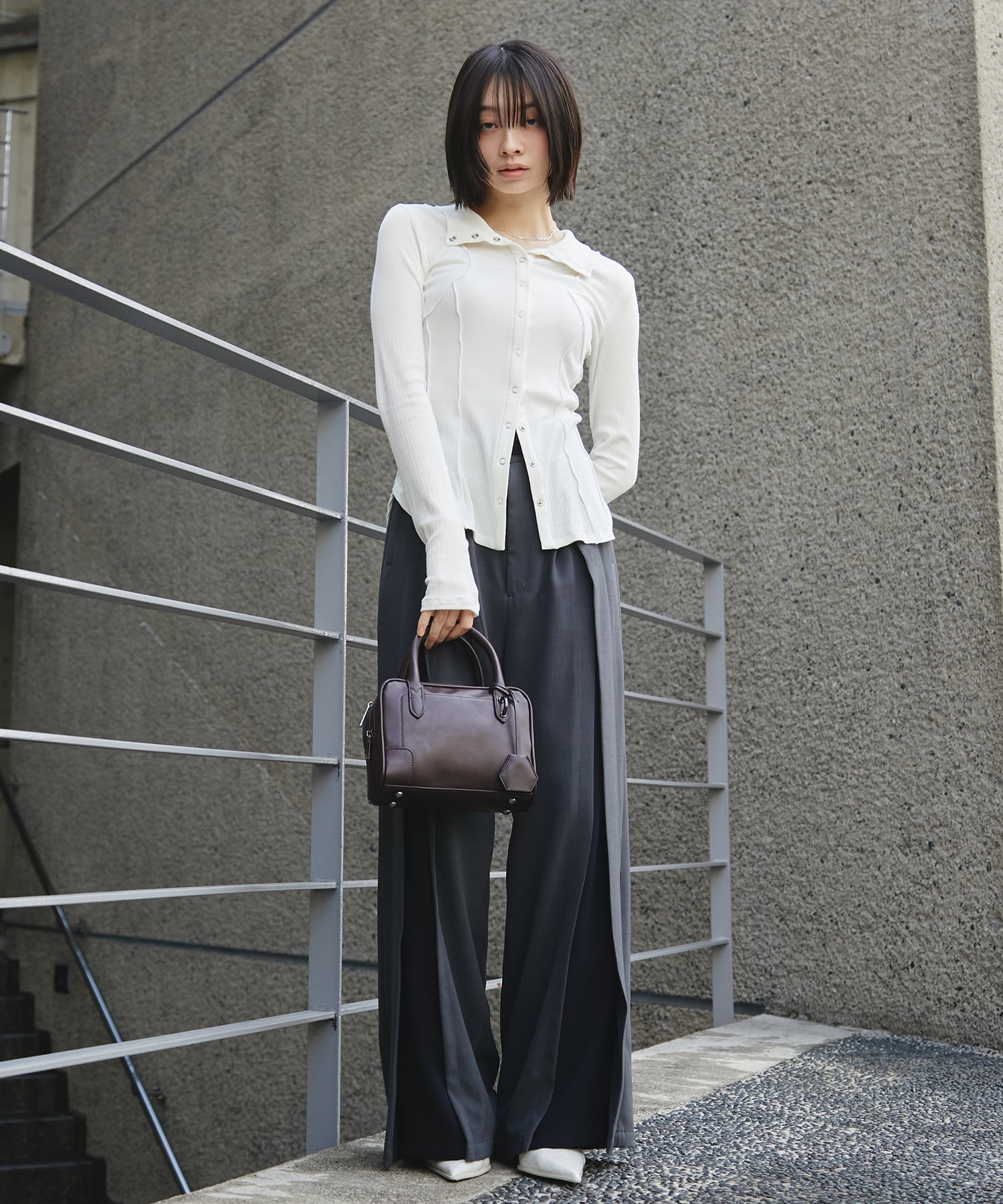 【セットアップ対応】ラップレイヤーワイドパンツ