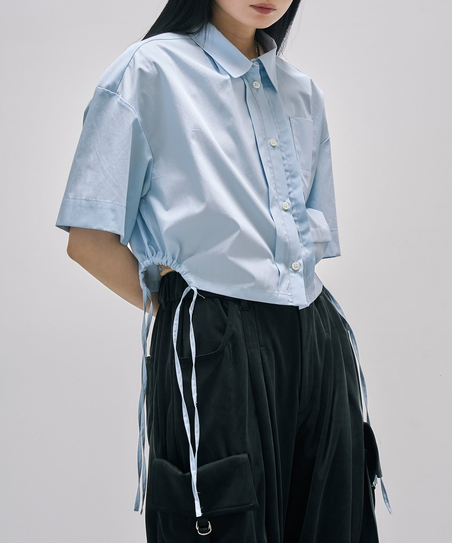 オープンヨークショートシャツ