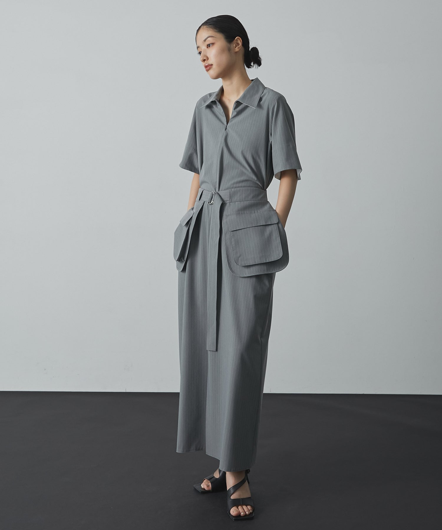 Cargo Belted Shirt Dress