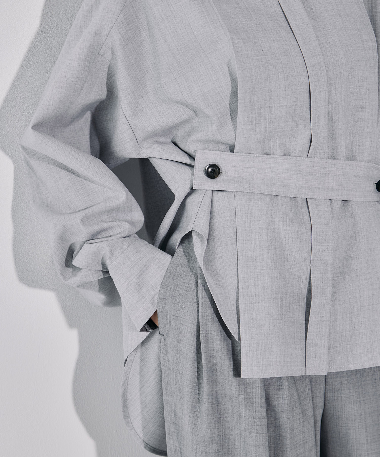 Belted Cape Detail Shirt