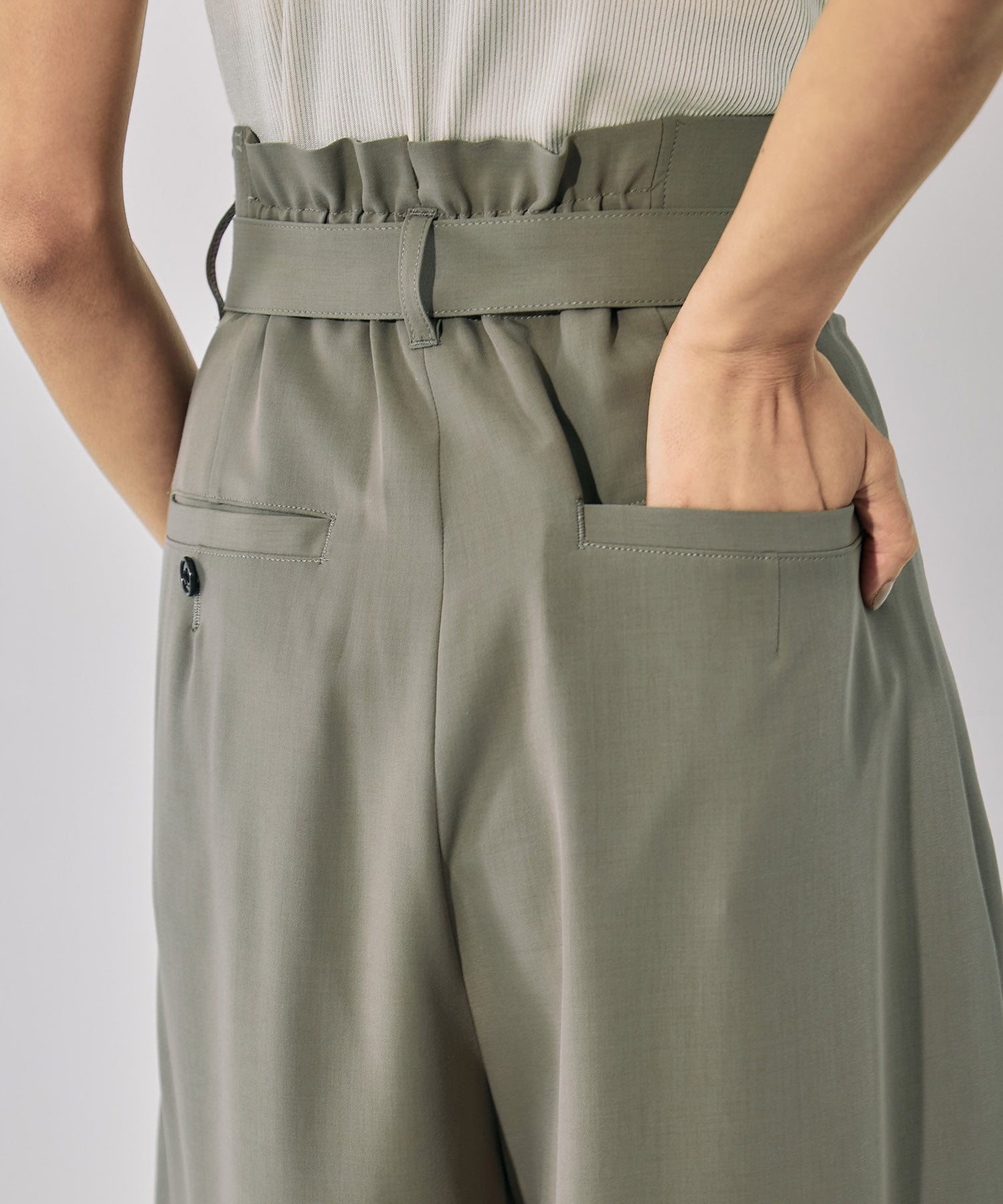 【セットアップ】ストリングクロスタックワイドパンツ