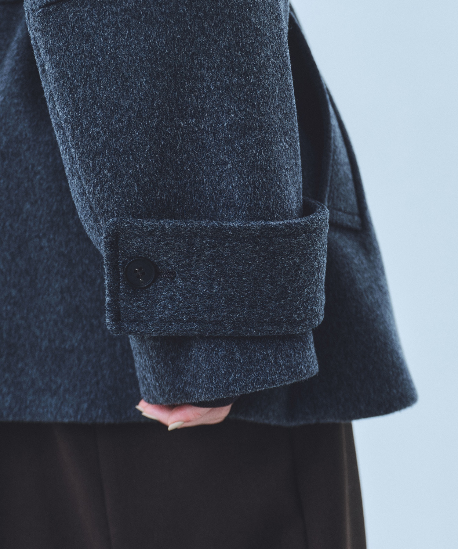 SUPER140ラペルショートコート