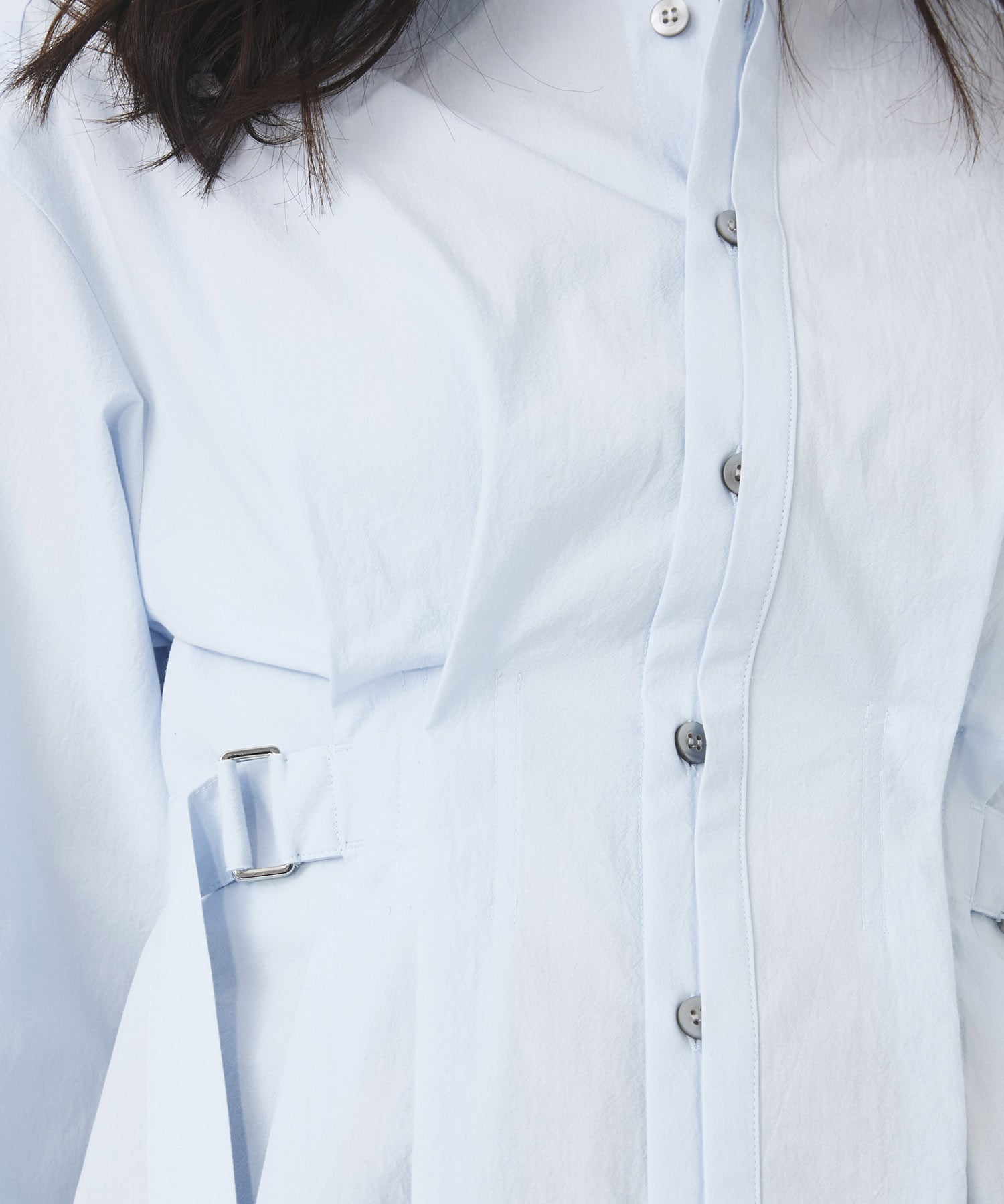 タックゴムシェイプベルトシャツ