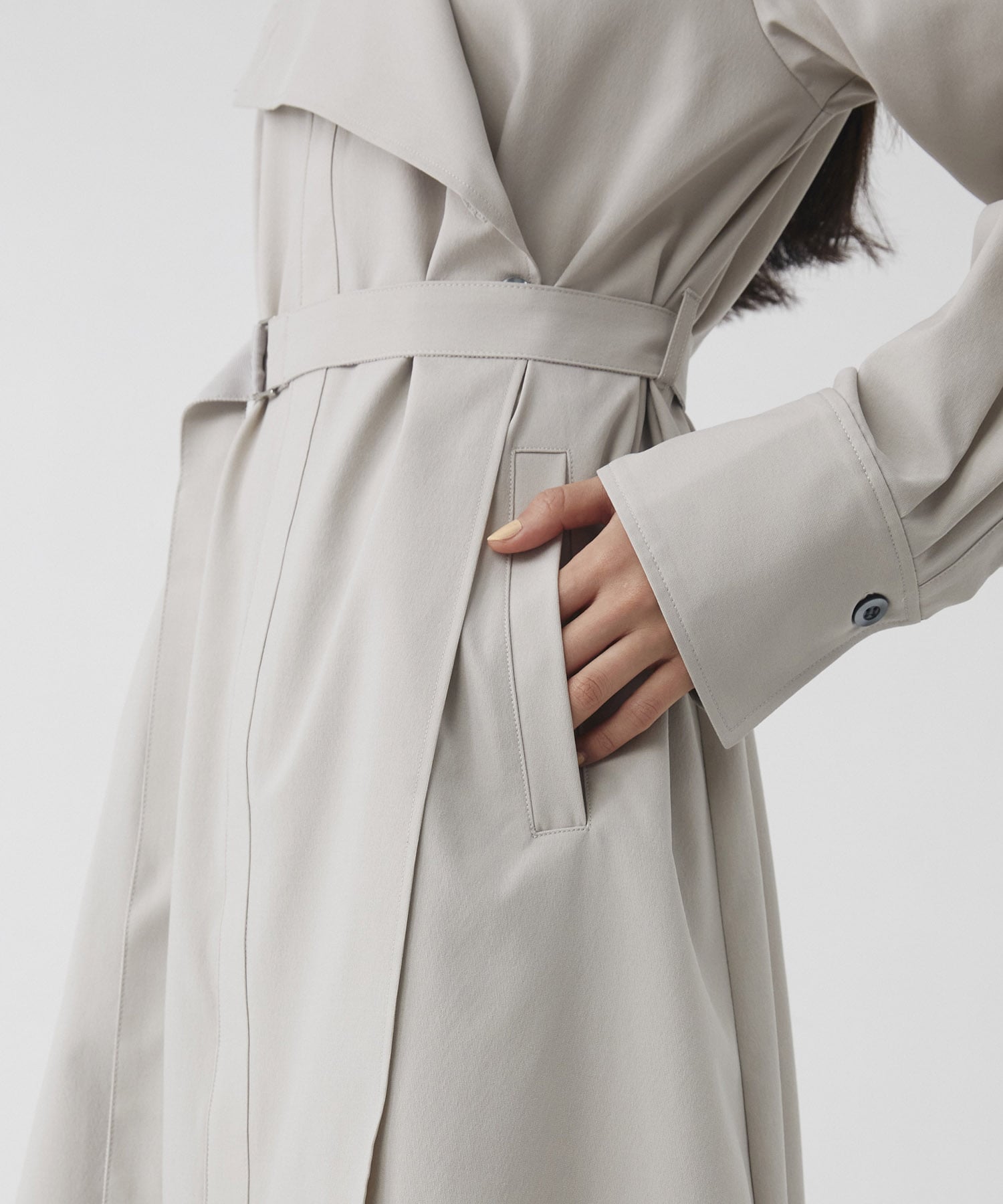 スタンドカラーラペルシャツワンピース