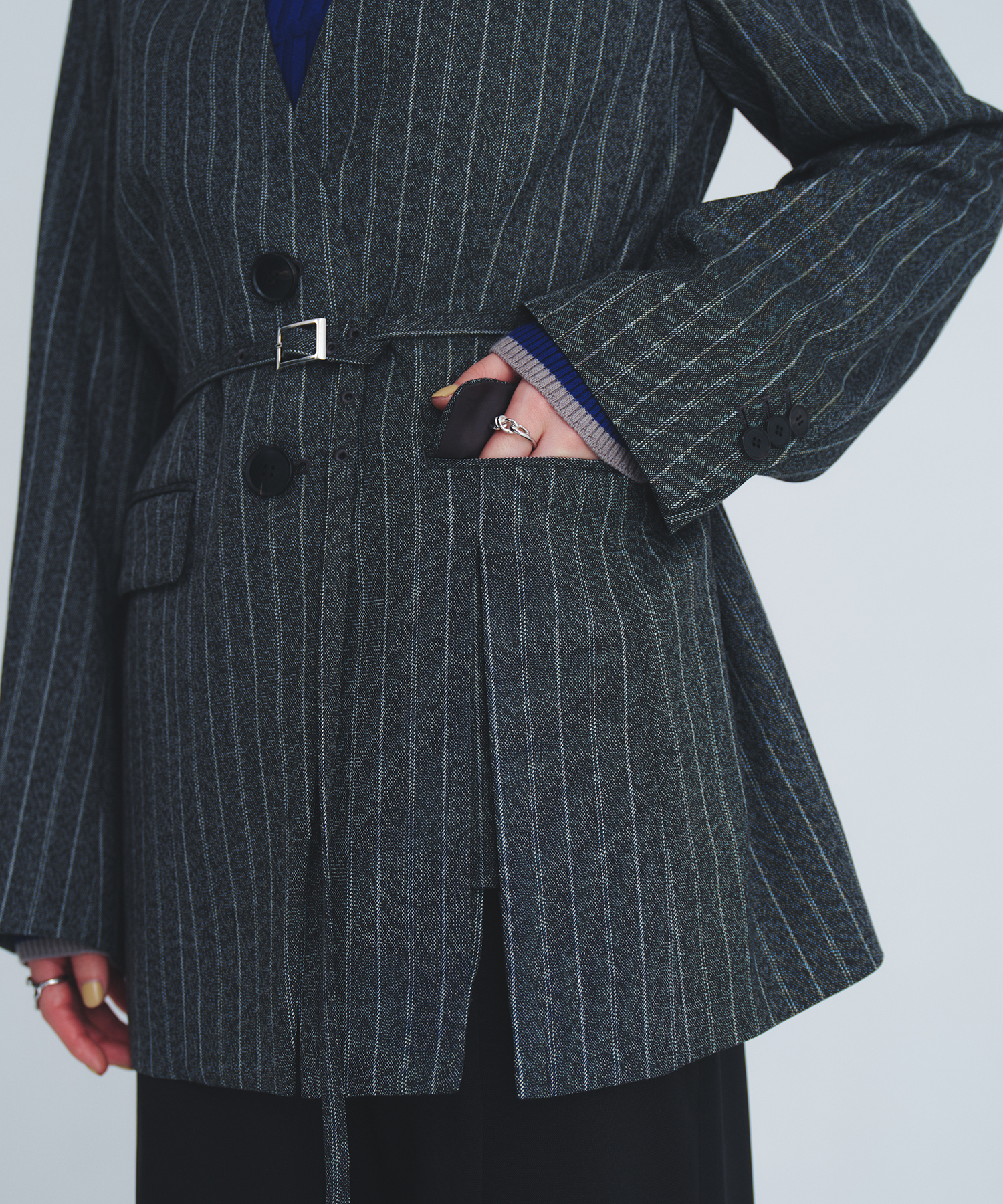 スタンドカラーテーラードジャケット