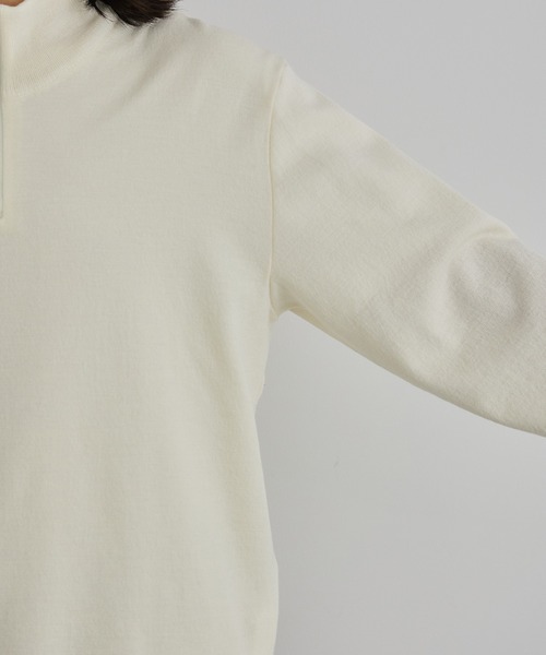 〈残りわずか〉18Gウールミラノリブハーフジップニット