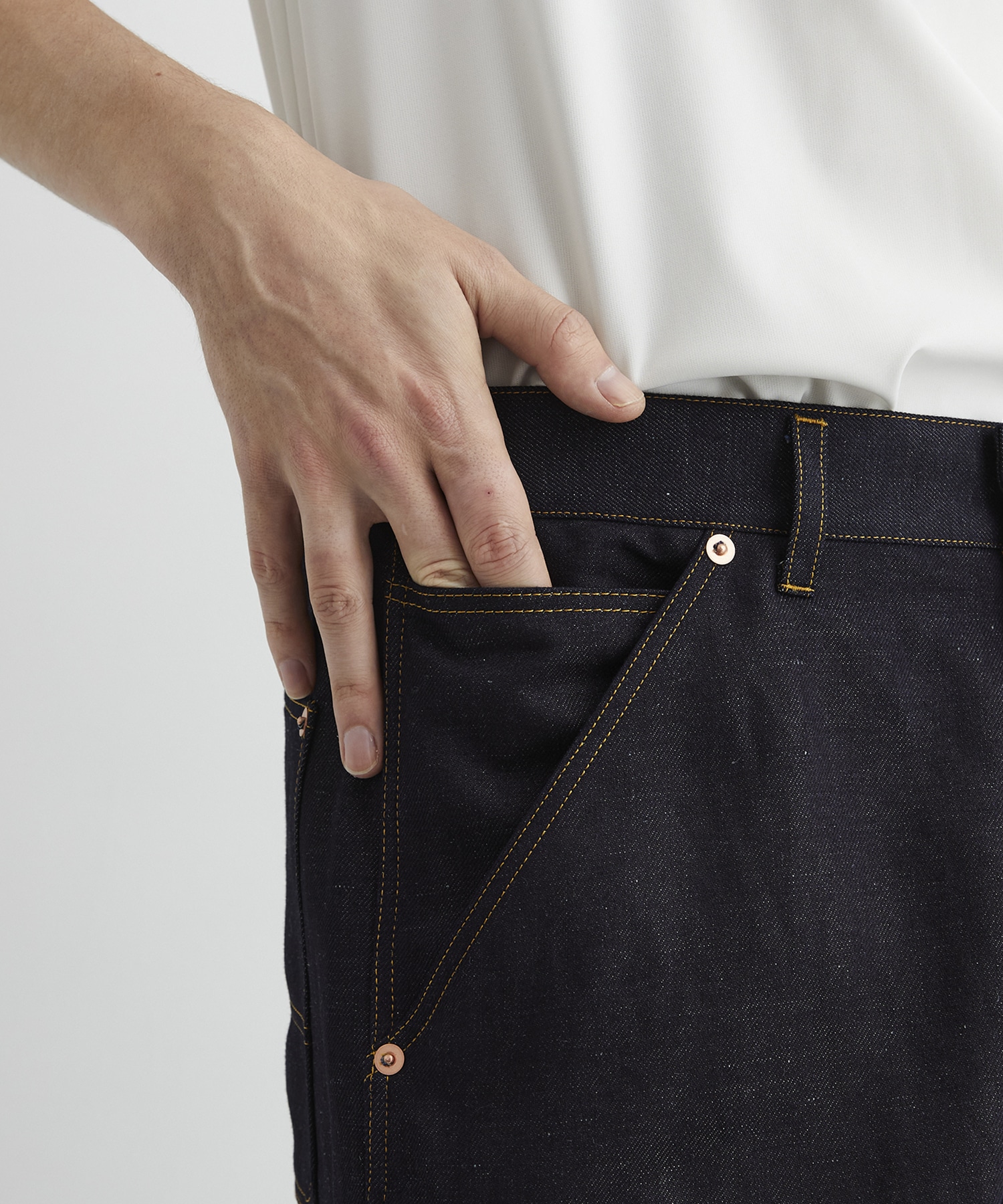 残りわずか｜再入荷なし〉9.5oz LINEN DENIM ペインターパンツ(1 BLACK