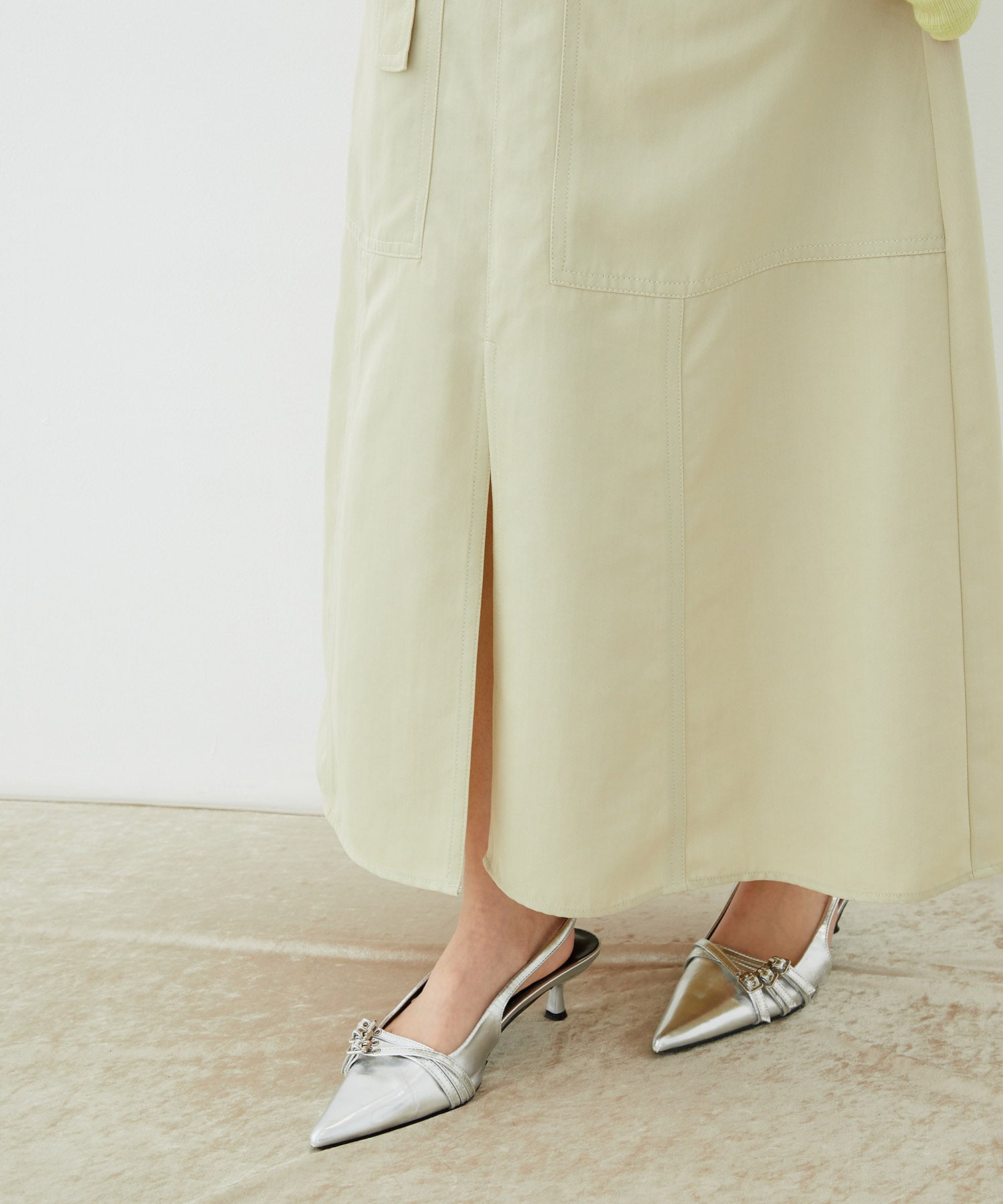 ステッチワークポケットスカート