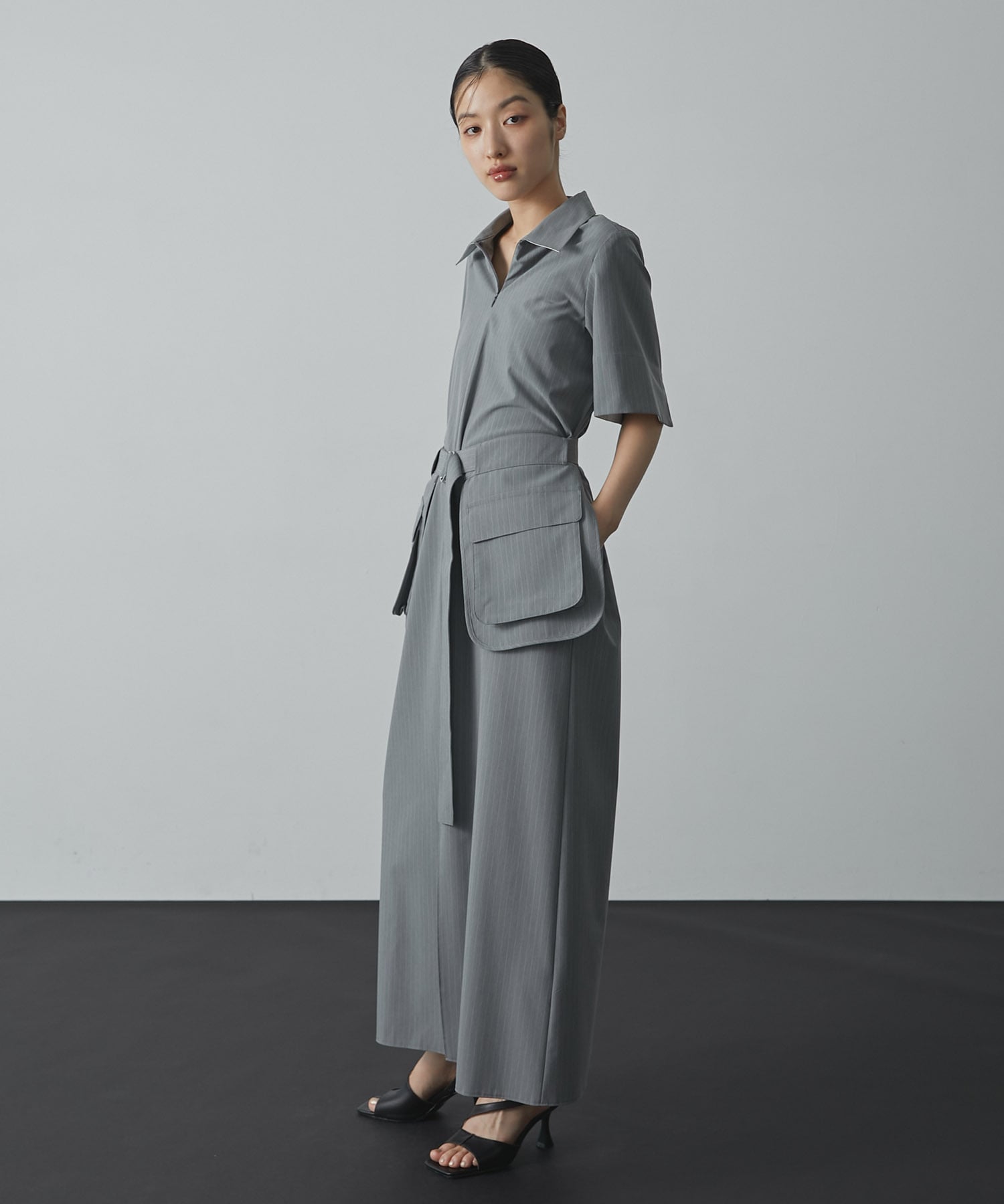 Cargo Belted Shirt Dress