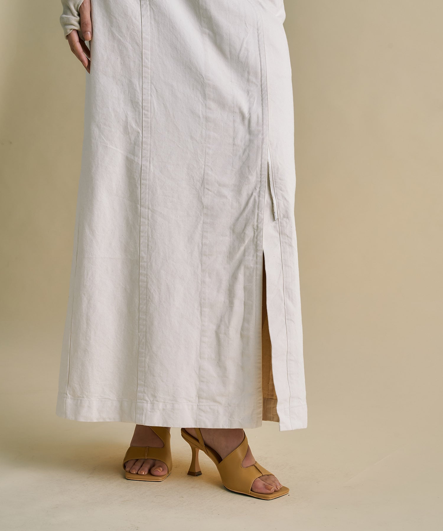 2way Waist Belted Denim Skirt