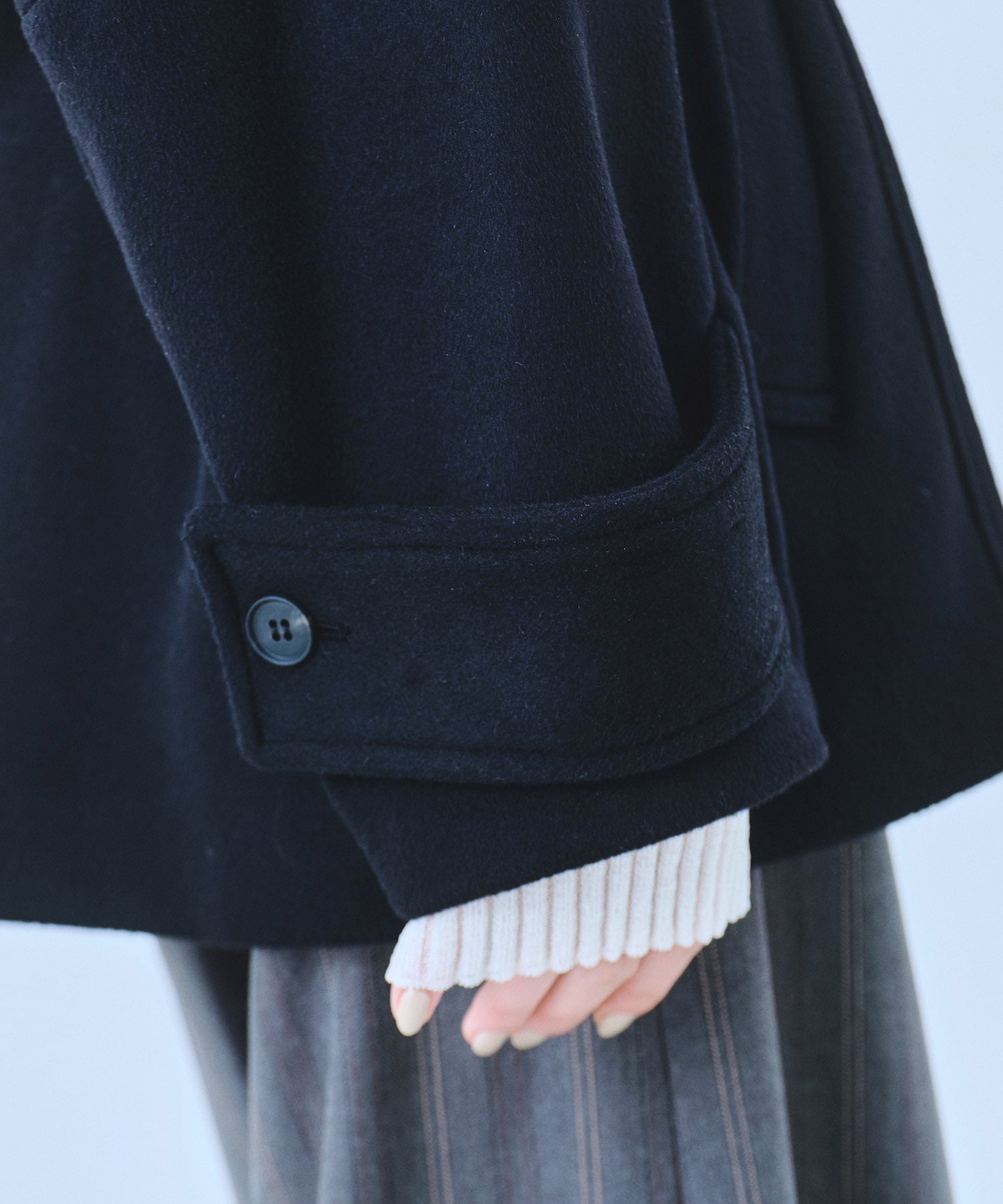 SUPER140ラペルショートコート