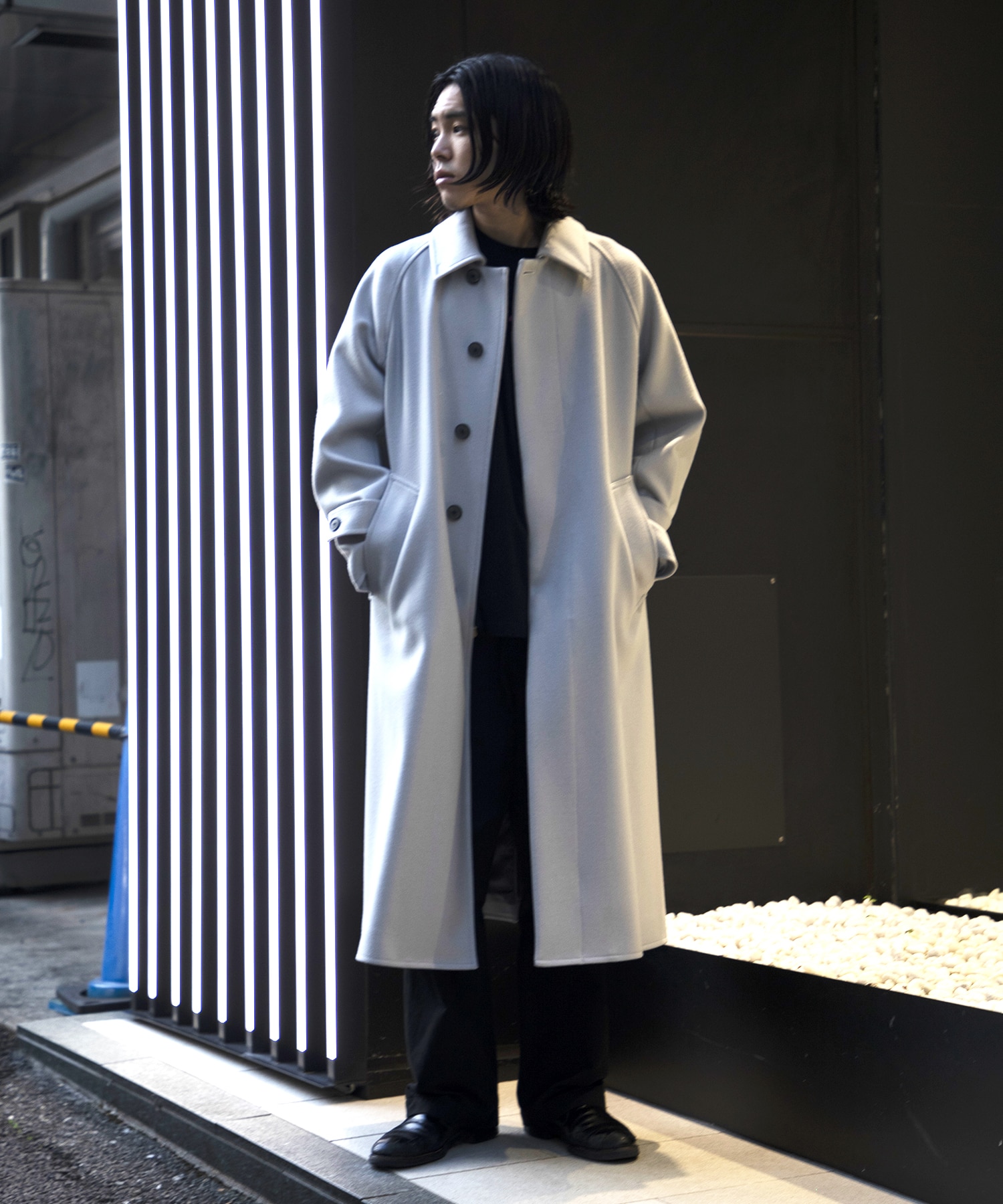 超撥水スーパー140S ステンカラーコート(1 LIGHT GREY): : メンズ
