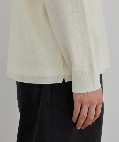 〈残りわずか〉18Gウールミラノリブハーフジップニット