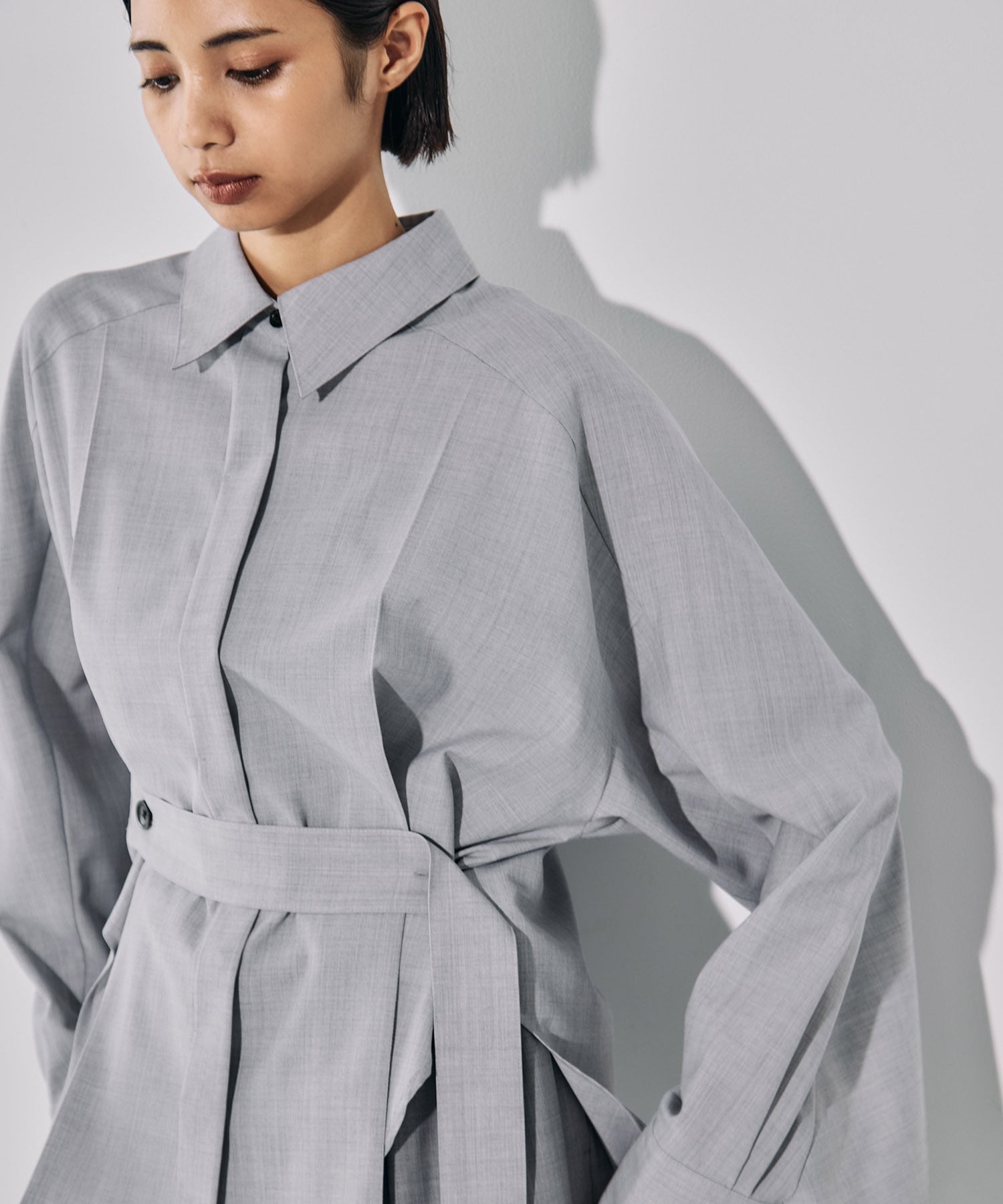 Belted Cape Detail Shirt