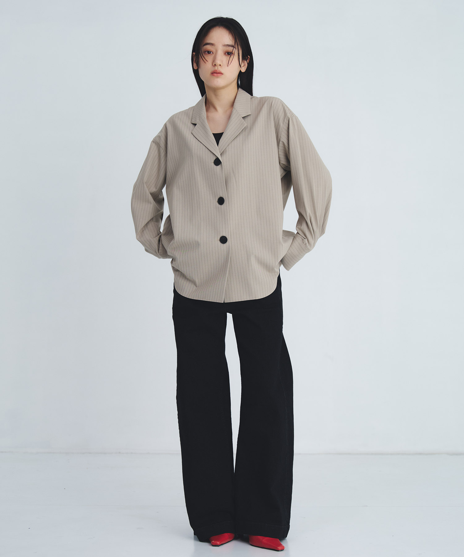 レイヤードテーラーカラーシャツ