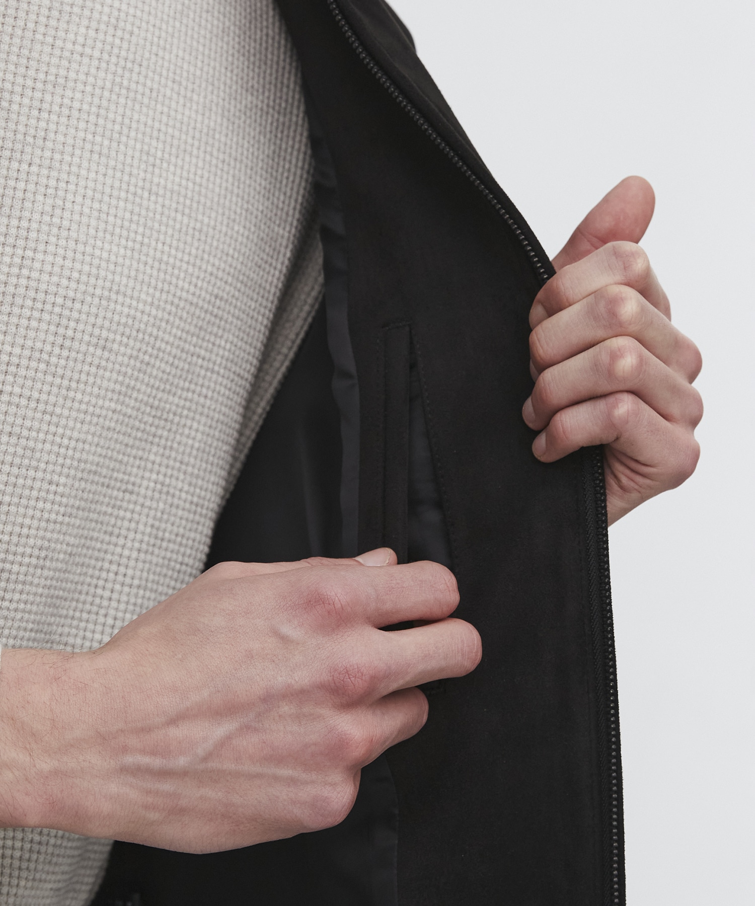 〈2026SS｜残りわずか｜再入荷なし〉LEATHER TEX SUEDE HARRINGTON JACKET