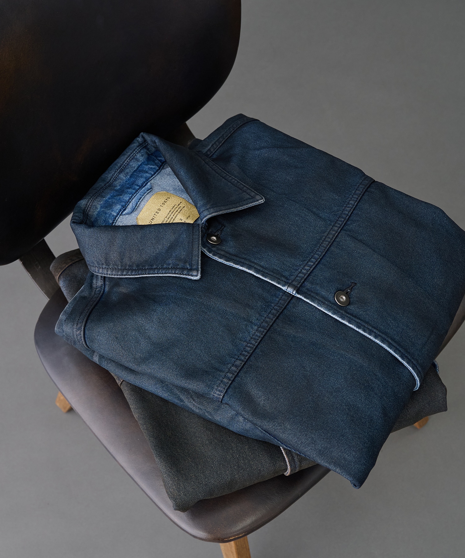 コーティングデニムカバーオール