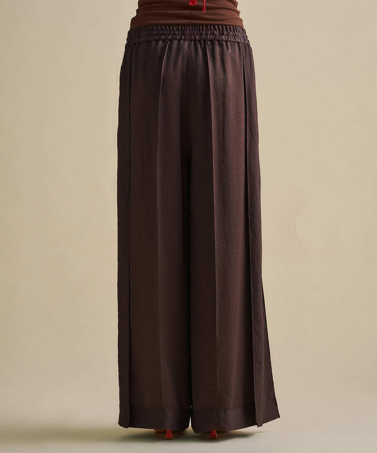Vintage Leather Belted Satin Pants