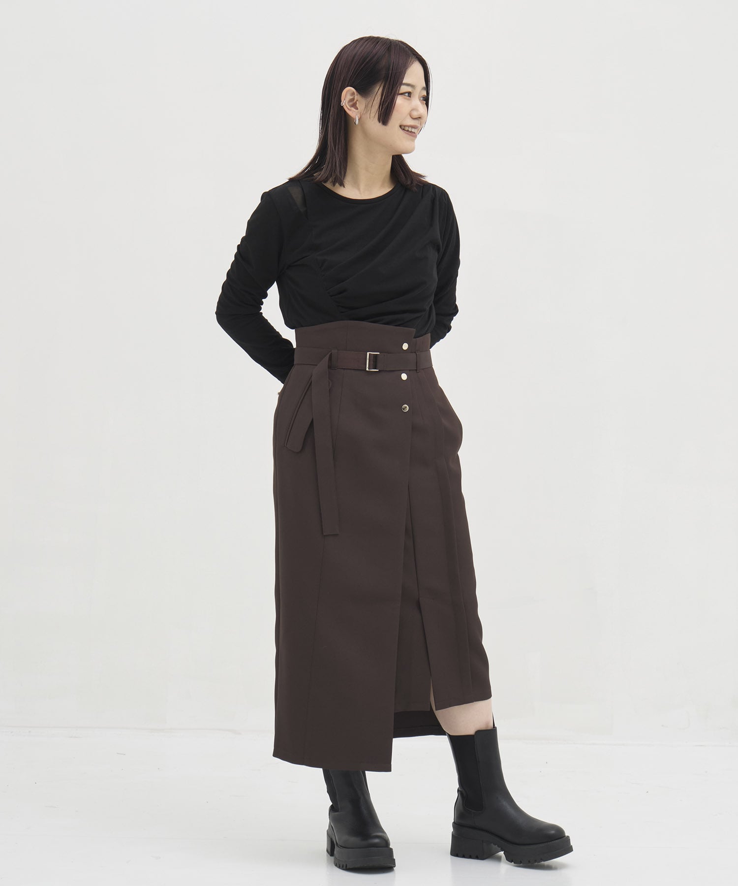 【WEB限定カラー】スリムエフェクトタイトスカート