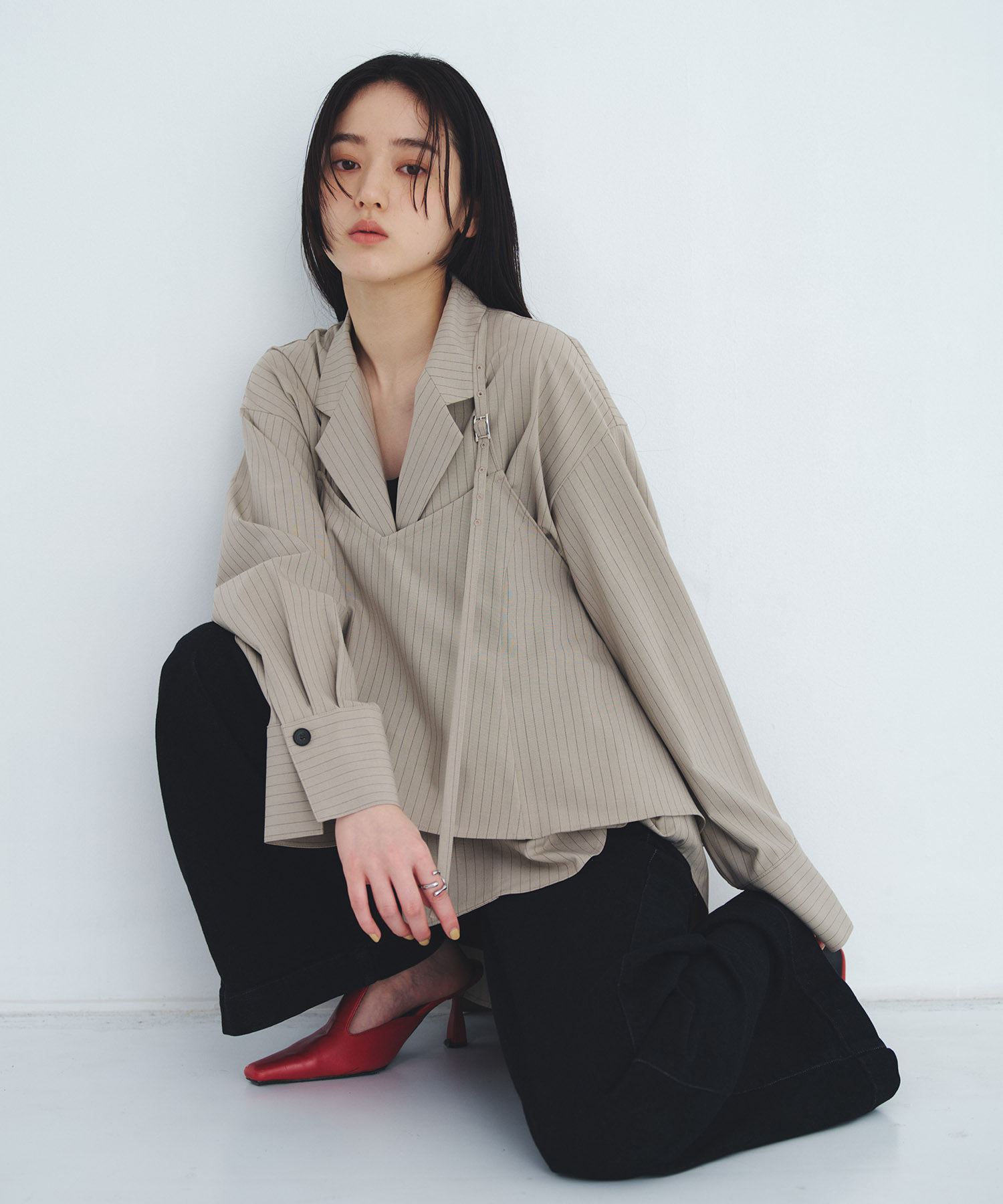 レイヤードテーラーカラーシャツ