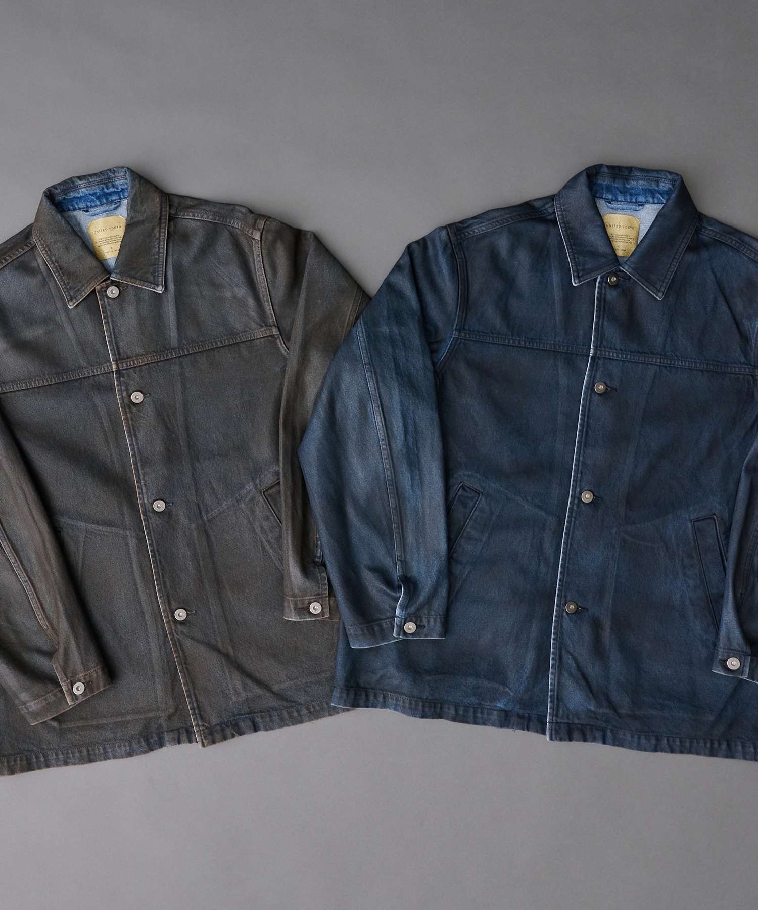 コーティングデニムカバーオール