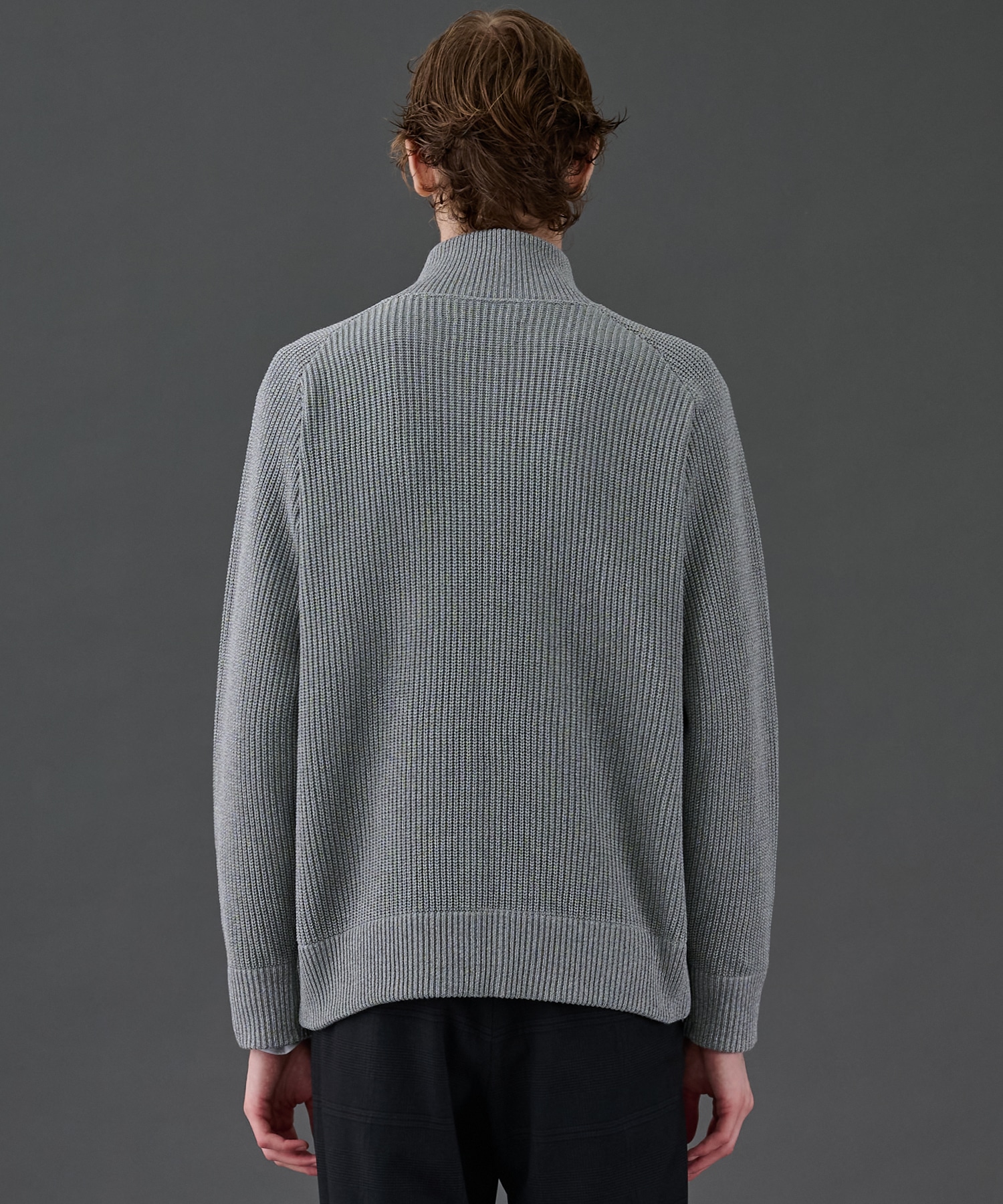 ウールリブジップドライバーズニット