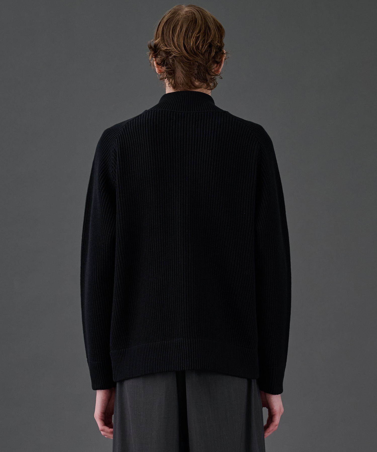 ウールリブジップドライバーズニット