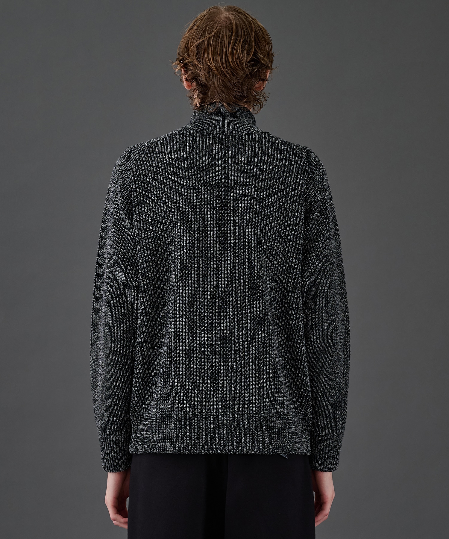 ウールリブジップドライバーズニット