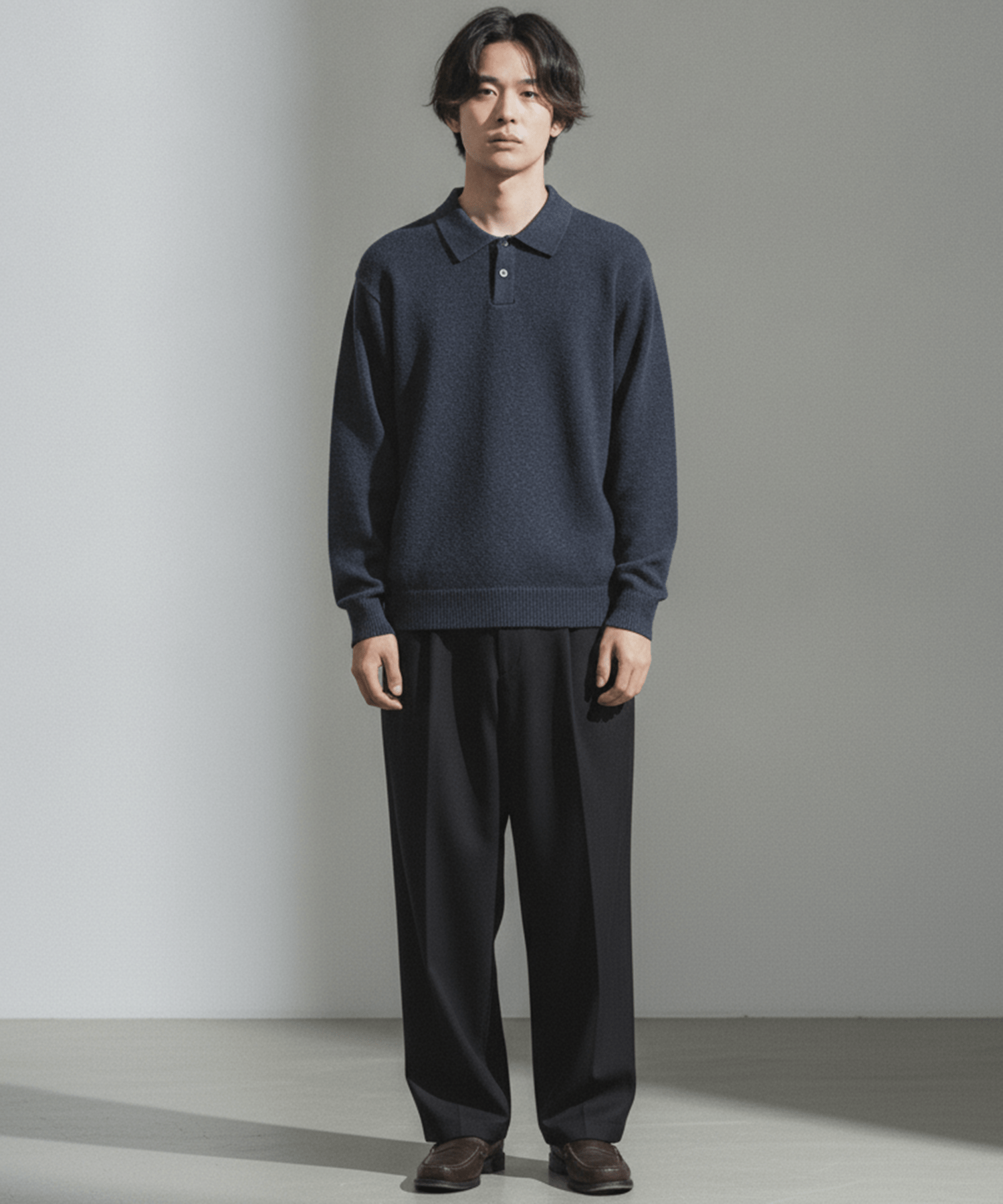 〈数量限定|サイズ2:残り1点〉7G SILK NEP TWEED POLO SHIRTS